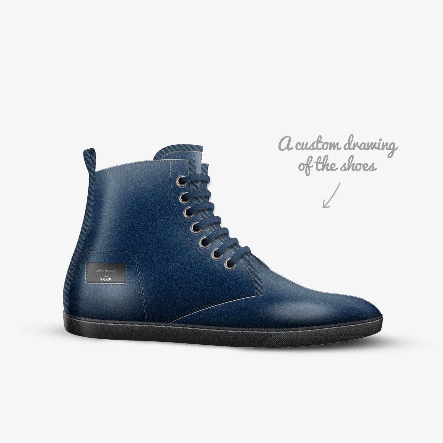 Birdman 1.0 custom made in Italy shoes by William Dean Burden Jr | Sketch view
