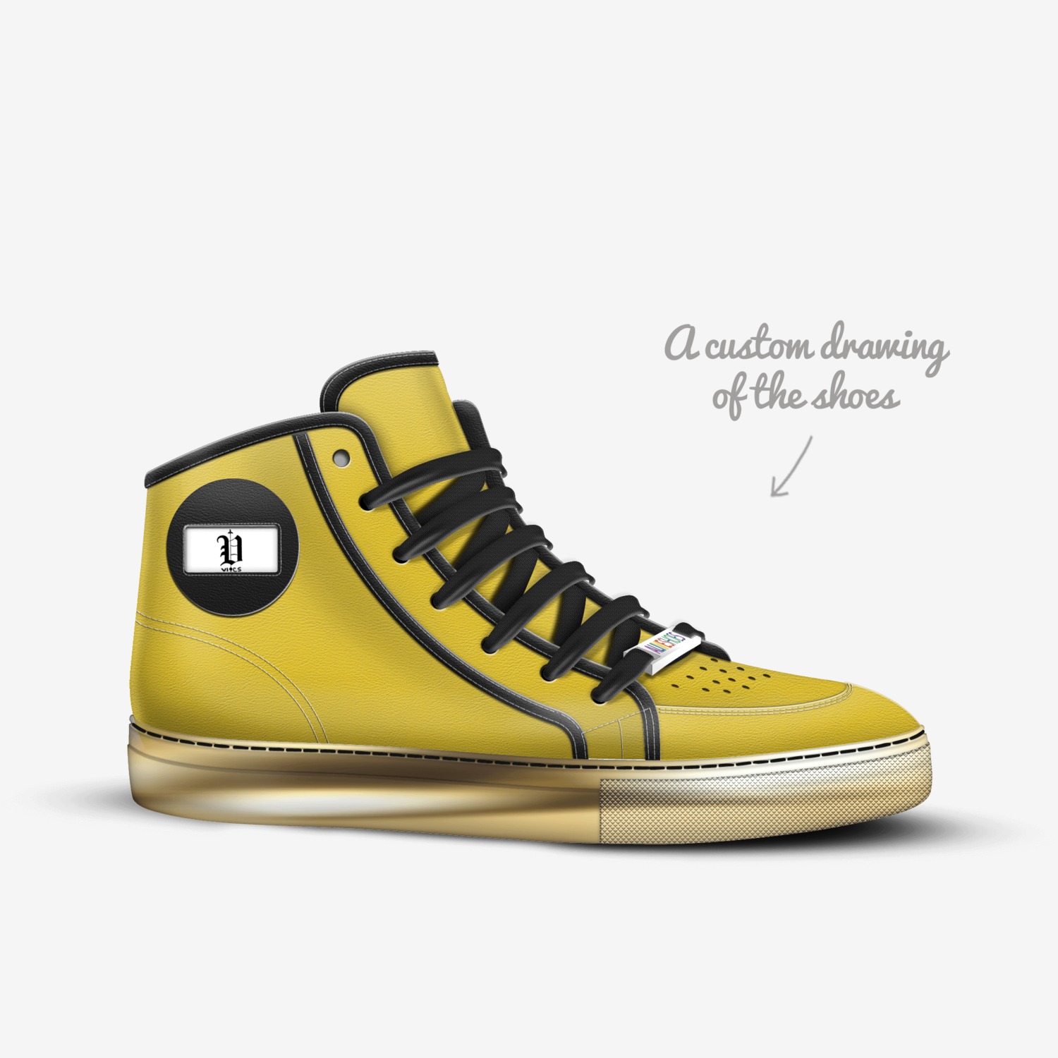 Vic's star 2 custom made in Italy shoes by Brayden Murphy | Sketch view