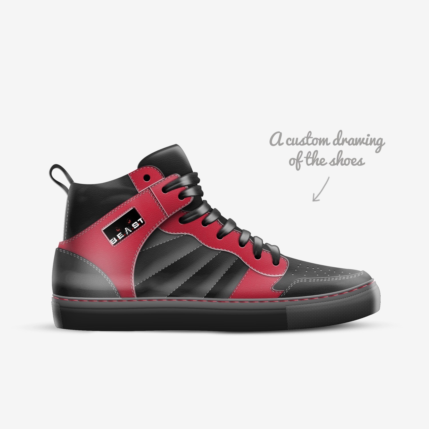 Beast custom made in Italy shoes by Bsg | Sketch view