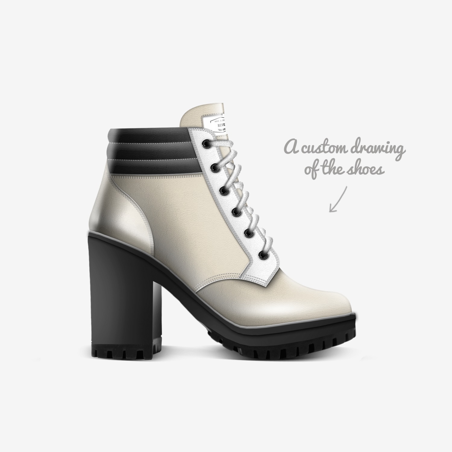 REVE custom made in Italy shoes by Suzanne Marie | Sketch view