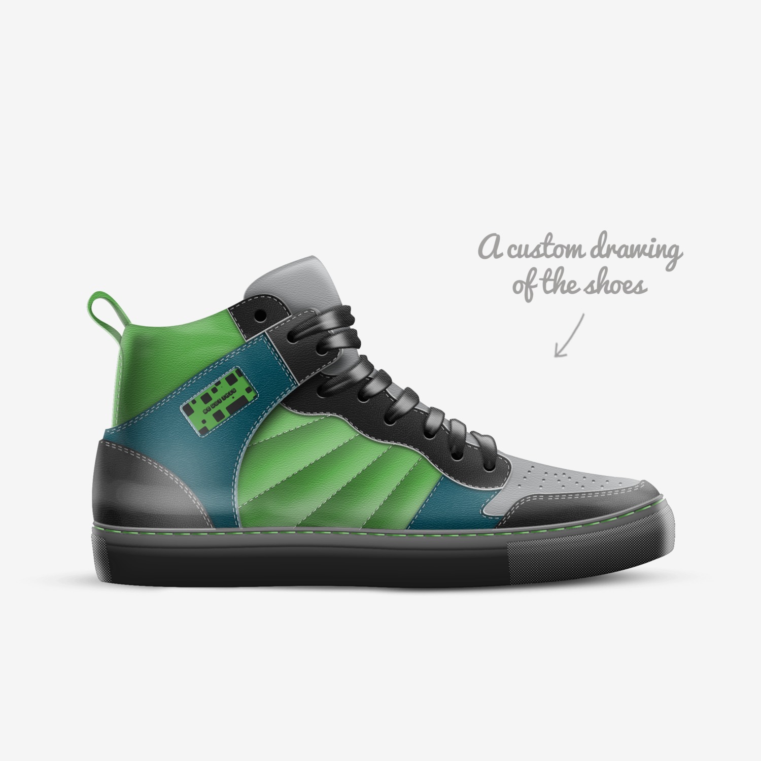 Ajax custom made in Italy shoes by Amy Sawyer | Sketch view