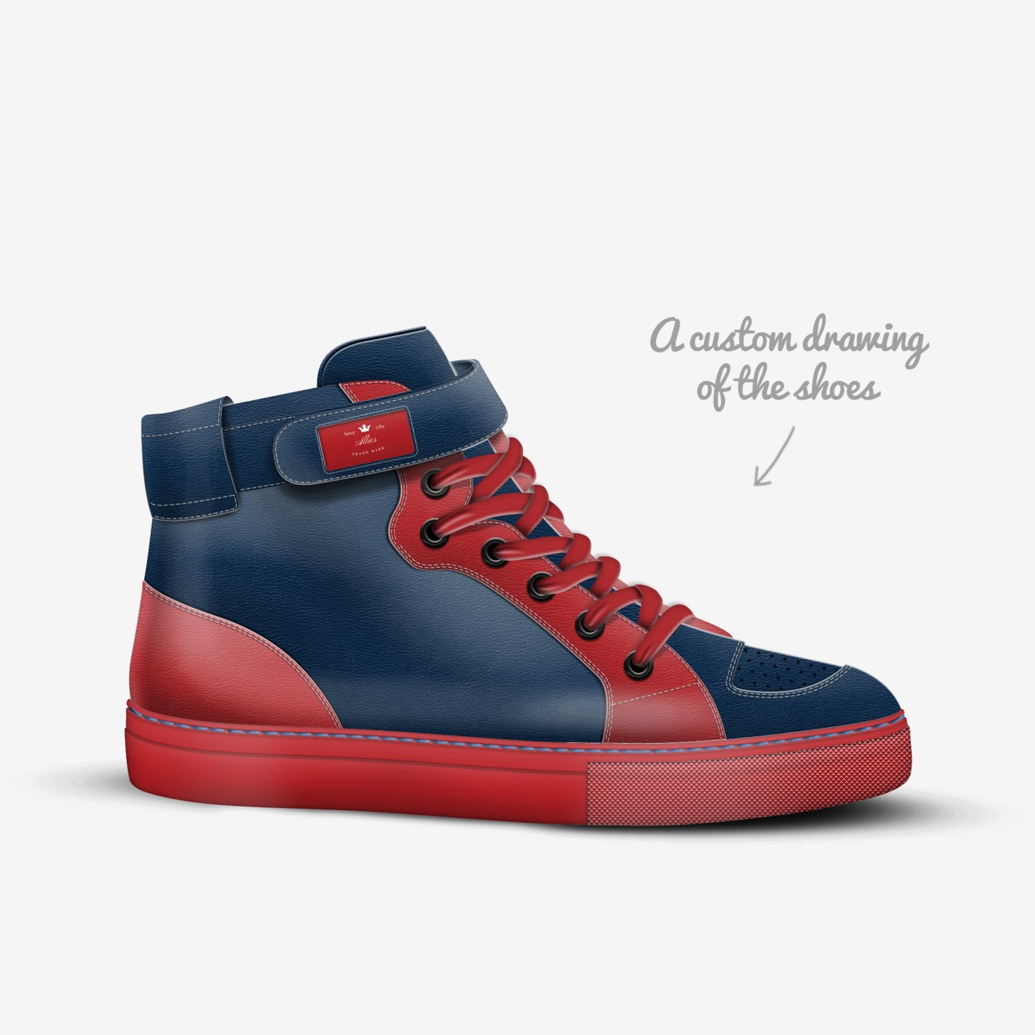 Allies custom made in Italy shoes by David Smith | Sketch view