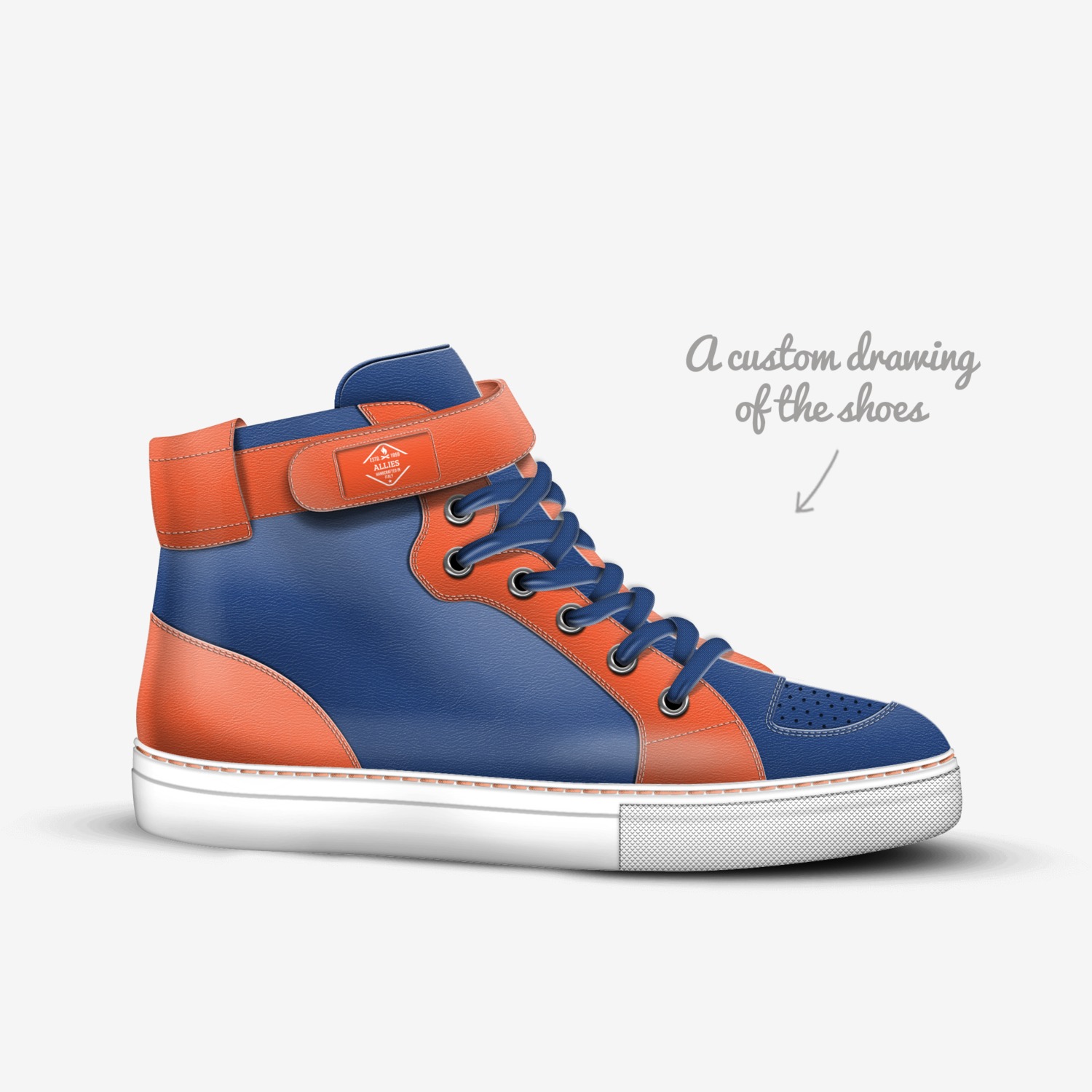 Allies custom made in Italy shoes by David Smith | Sketch view