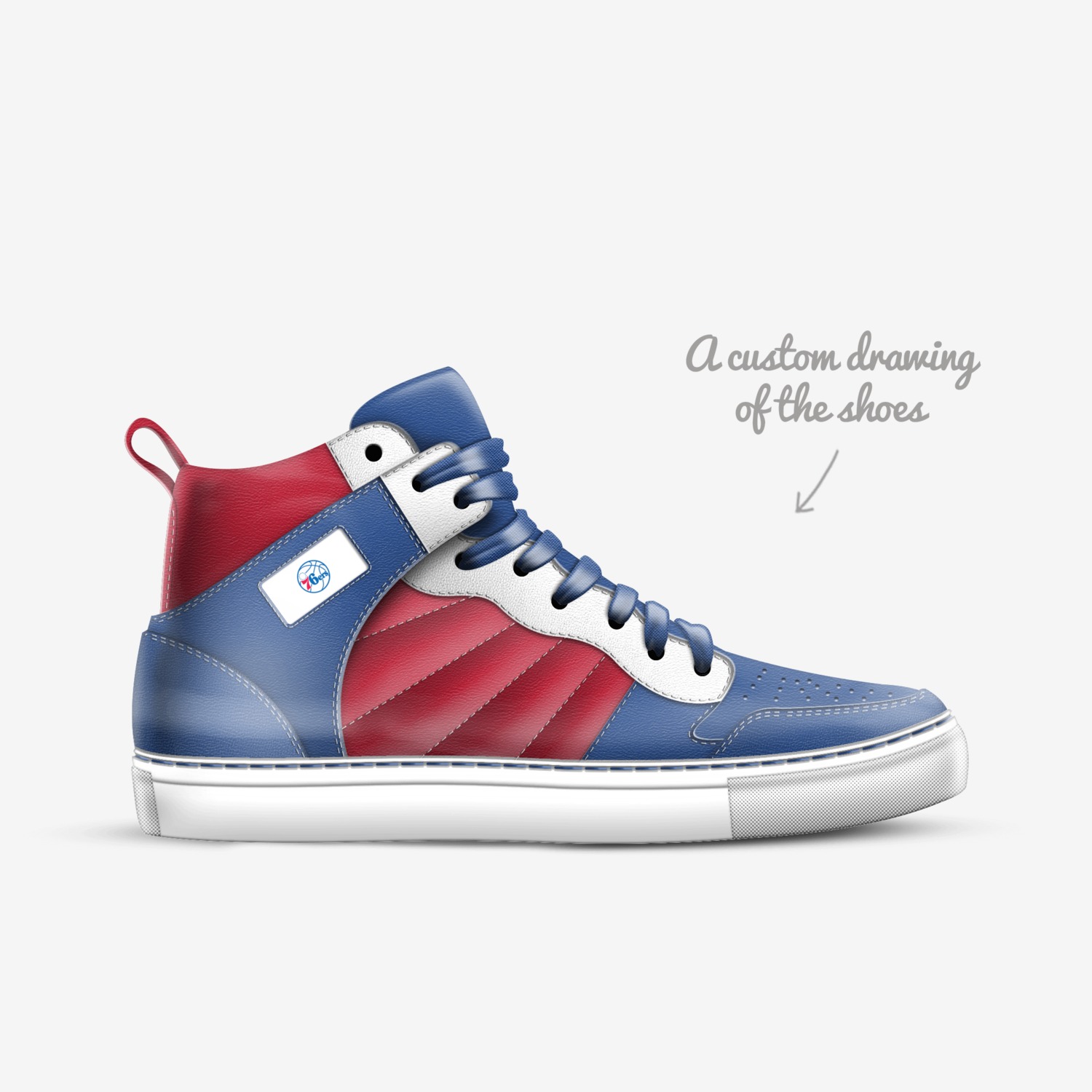 Embiid II custom made in Italy shoes by Frank Reynolds | Sketch view