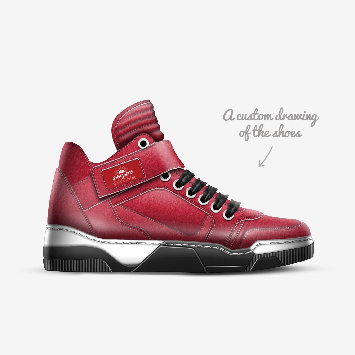 Yezzy custom made in Italy shoes by Alex | Sketch view