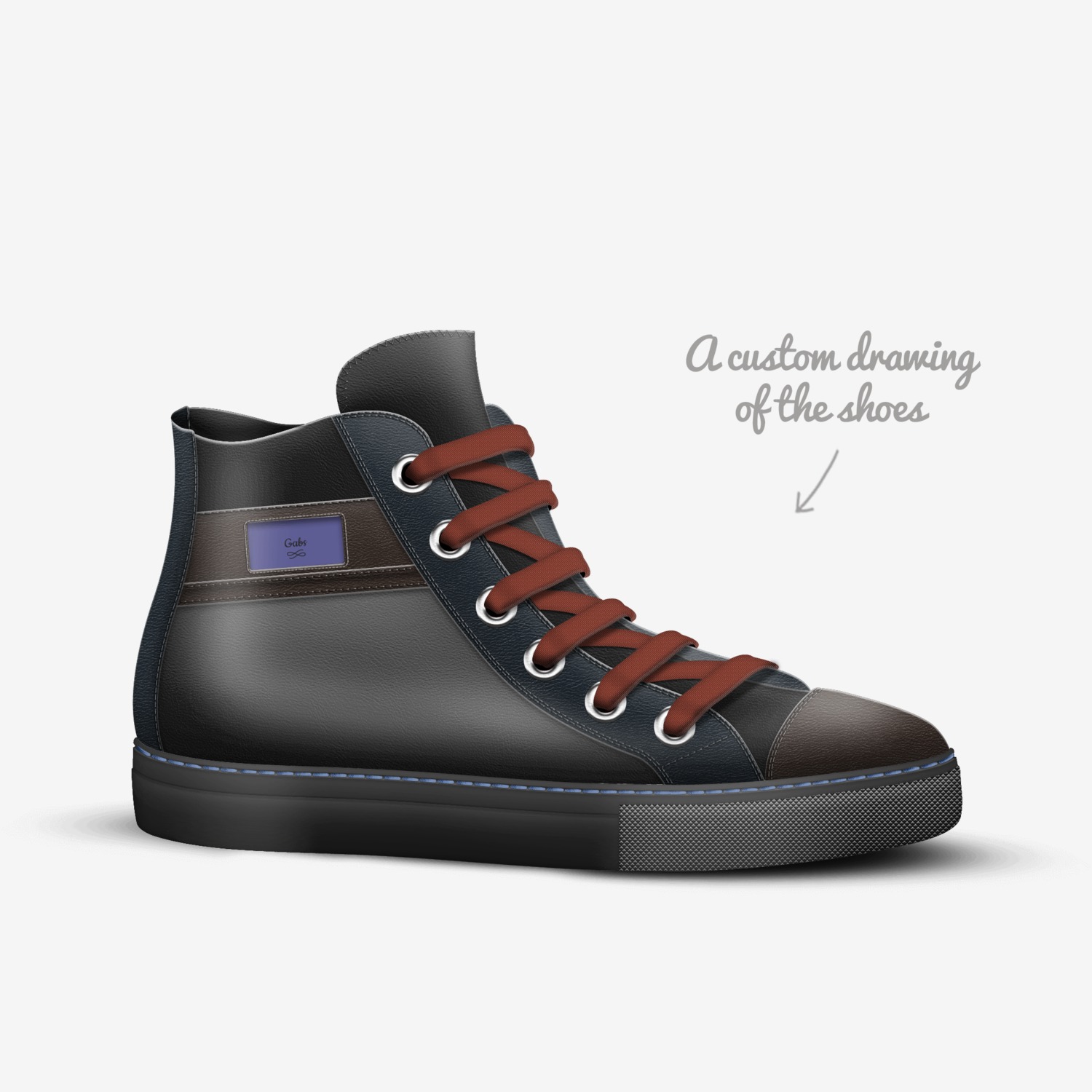 Gabs custom made in Italy shoes by Gabriel | Sketch view