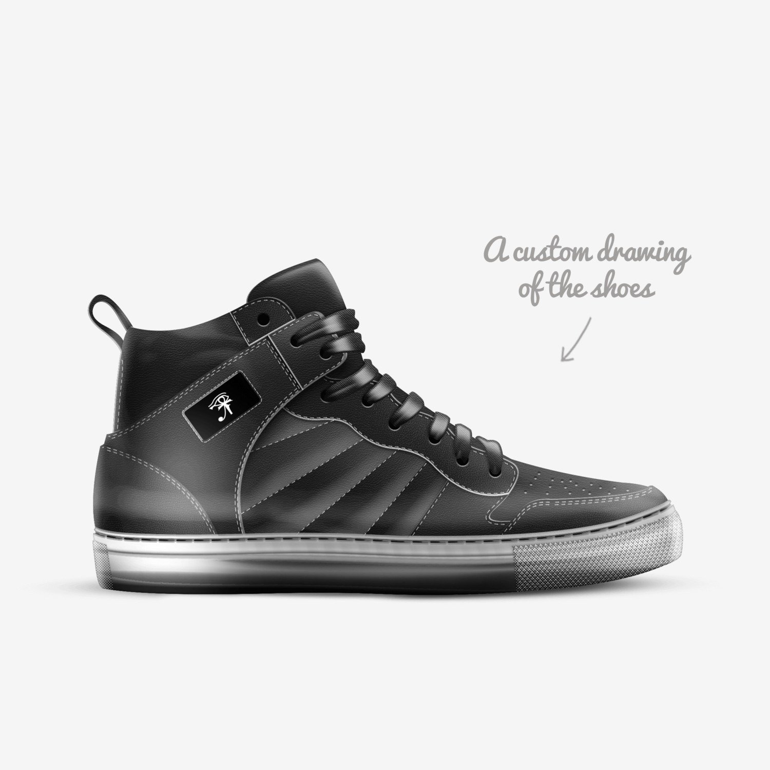 Black Panther II custom made in Italy shoes by Dnbe Apparel | Sketch view