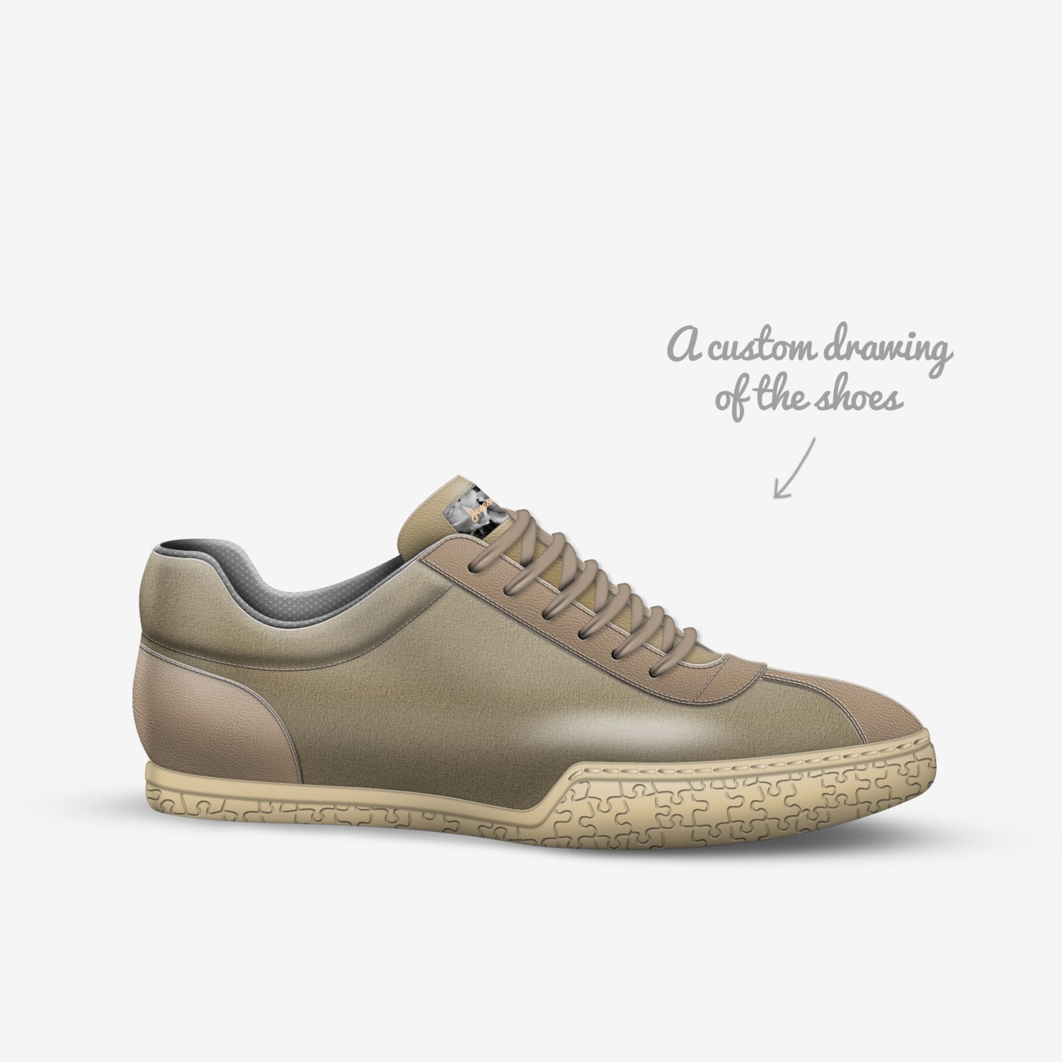 Jenesequa custom made in Italy shoes by Kanario Kenney | Sketch view