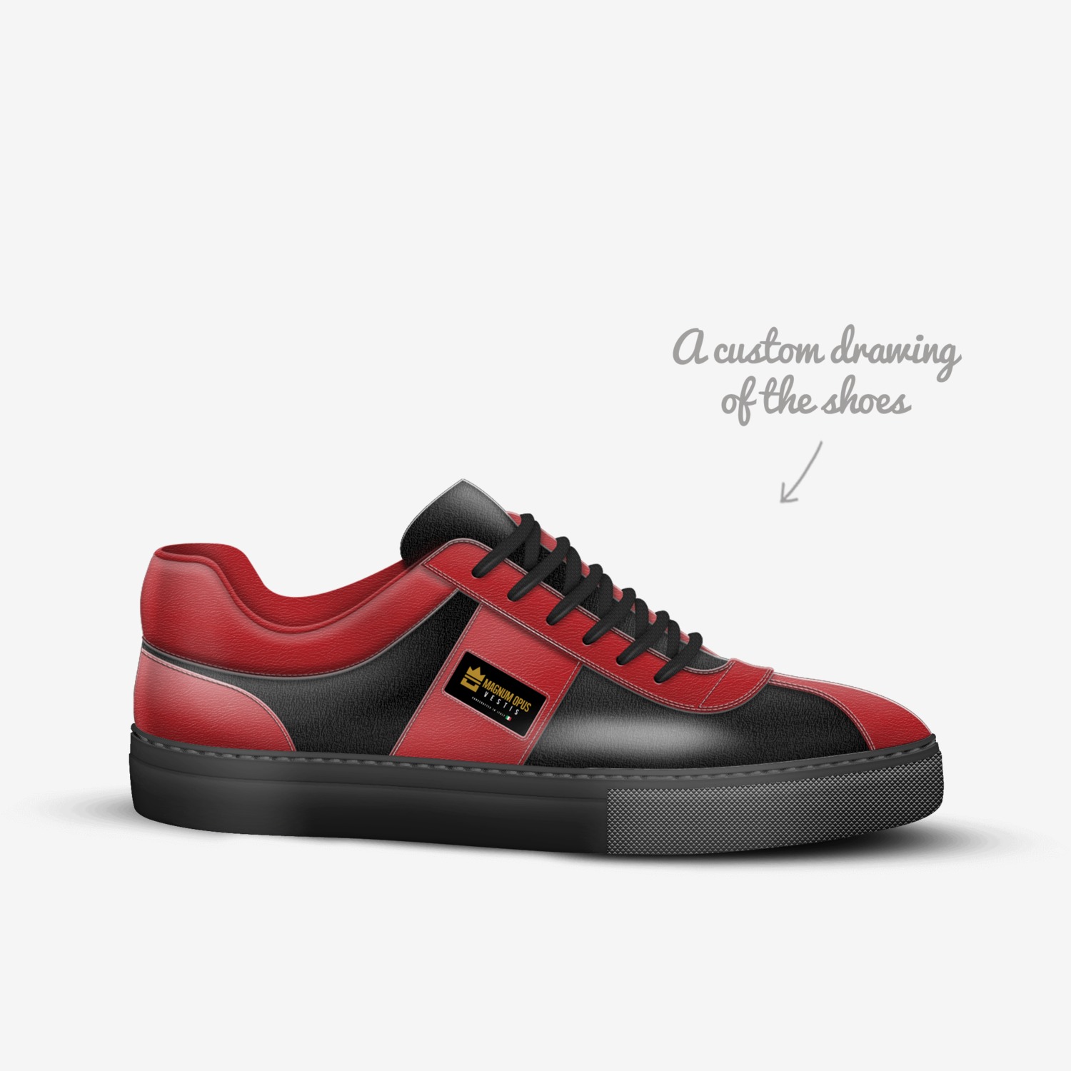 Pharaohs custom made in Italy shoes by Jah Manna | Sketch view