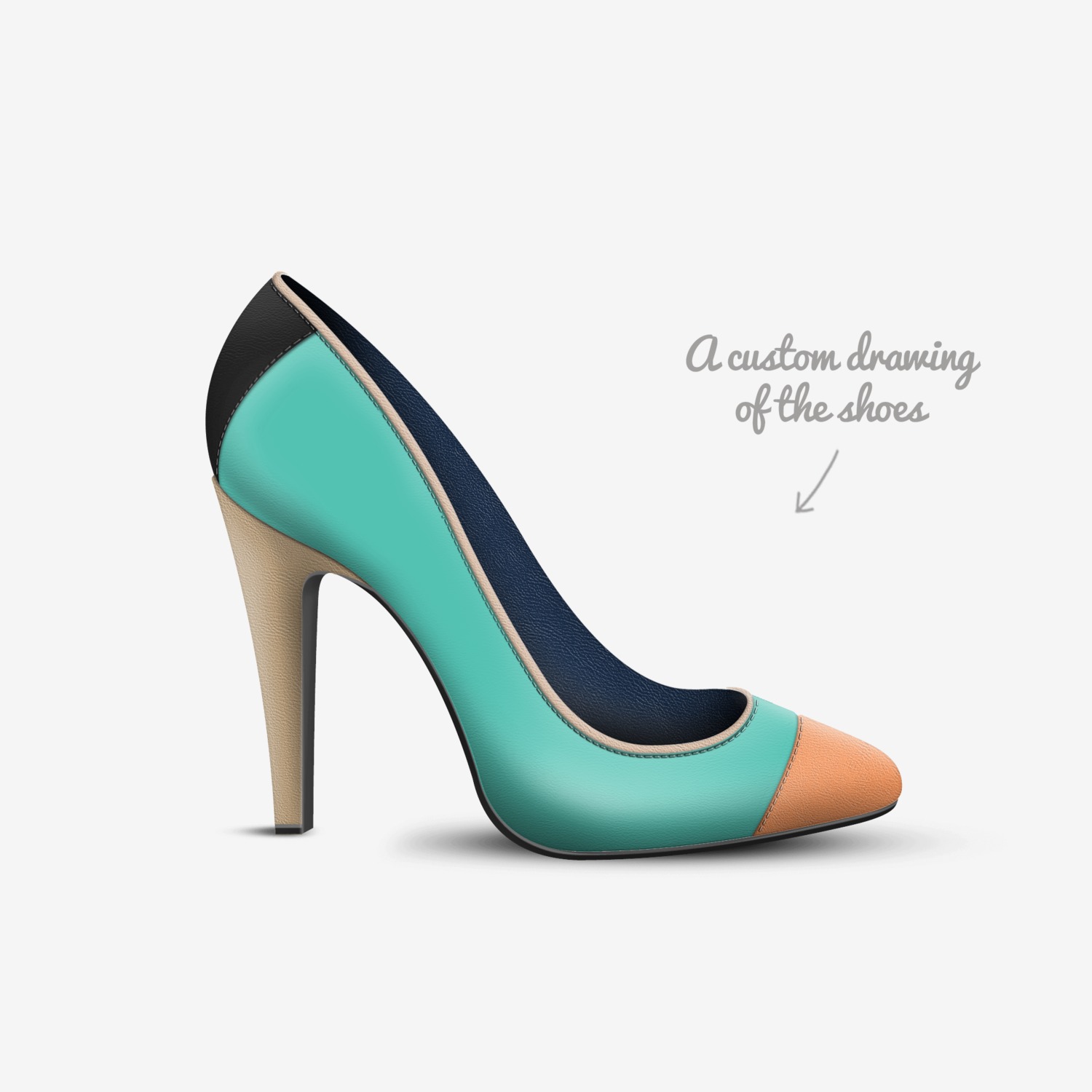 Ellen custom made in Italy shoes by Ellen Haselaars | Sketch view