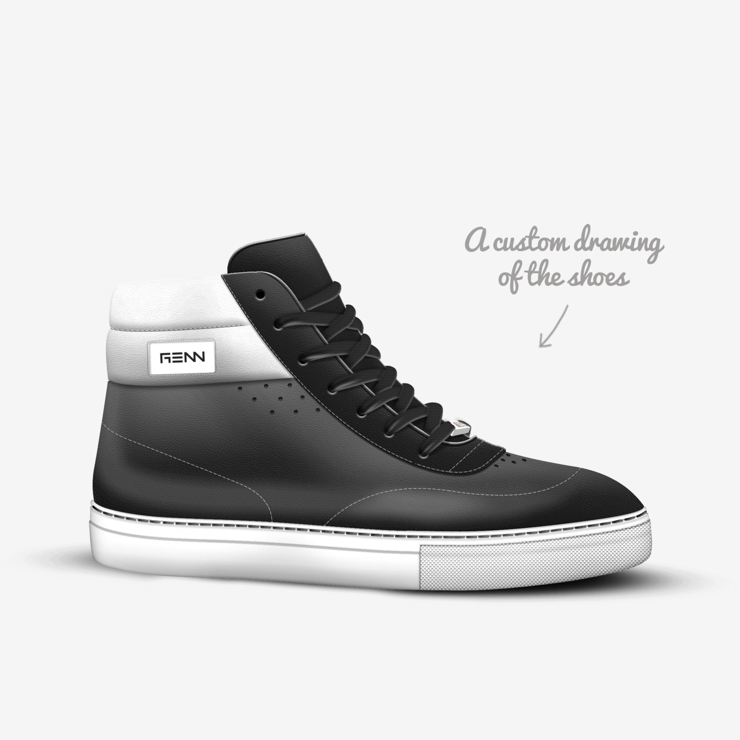 RENN custom made in Italy shoes by Evangelos Fashion | Sketch view