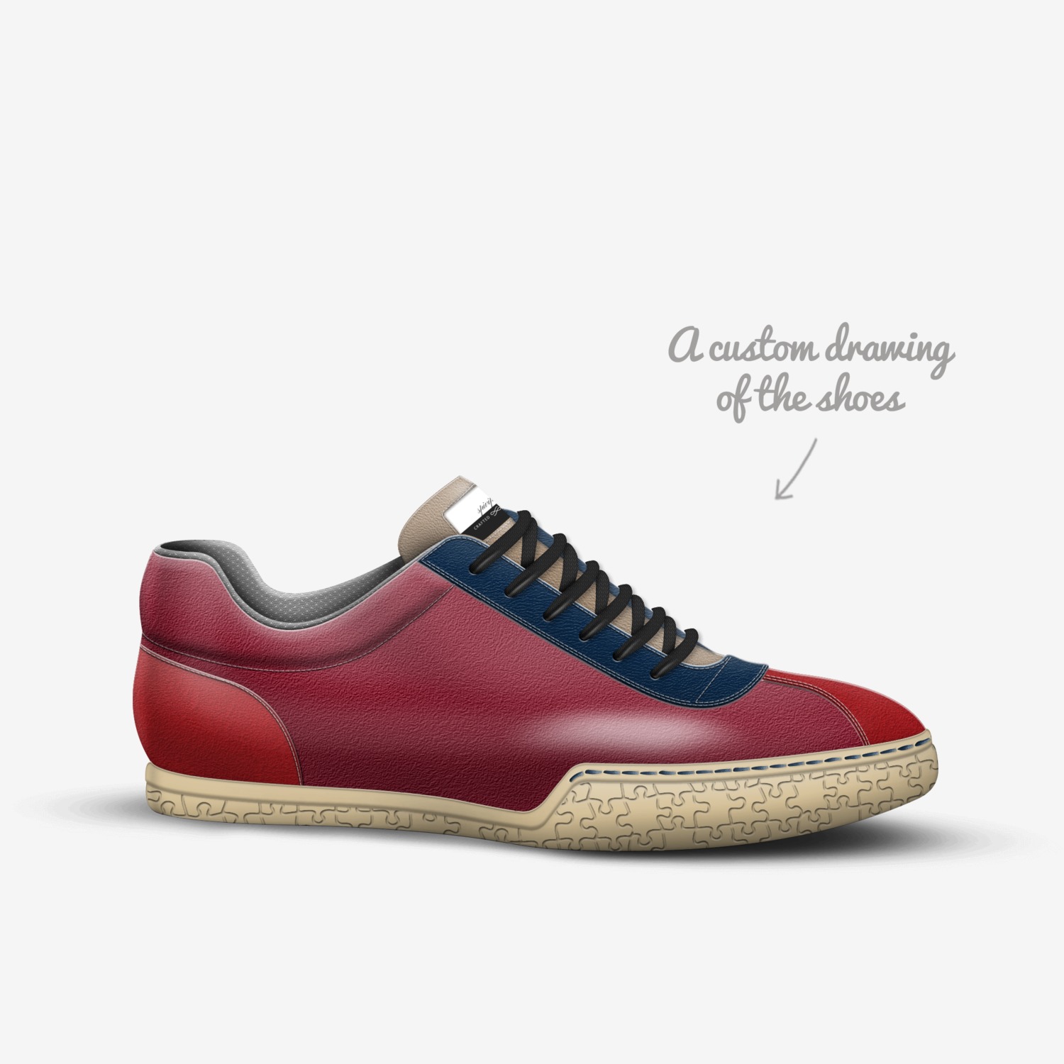 spivips custom made in Italy shoes by Kareem | Sketch view