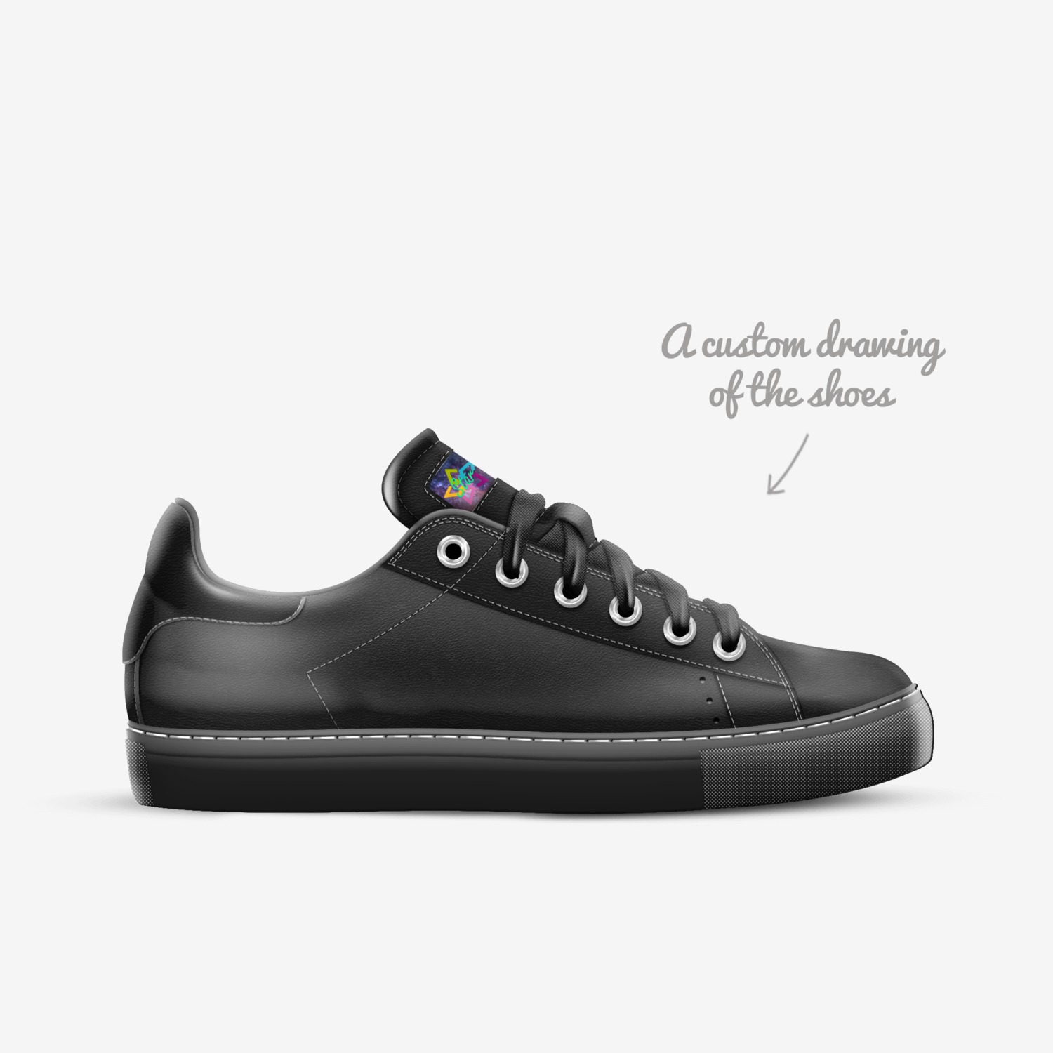 Comic strip custom made in Italy shoes by Rhisnnon Dinsdale | Sketch view