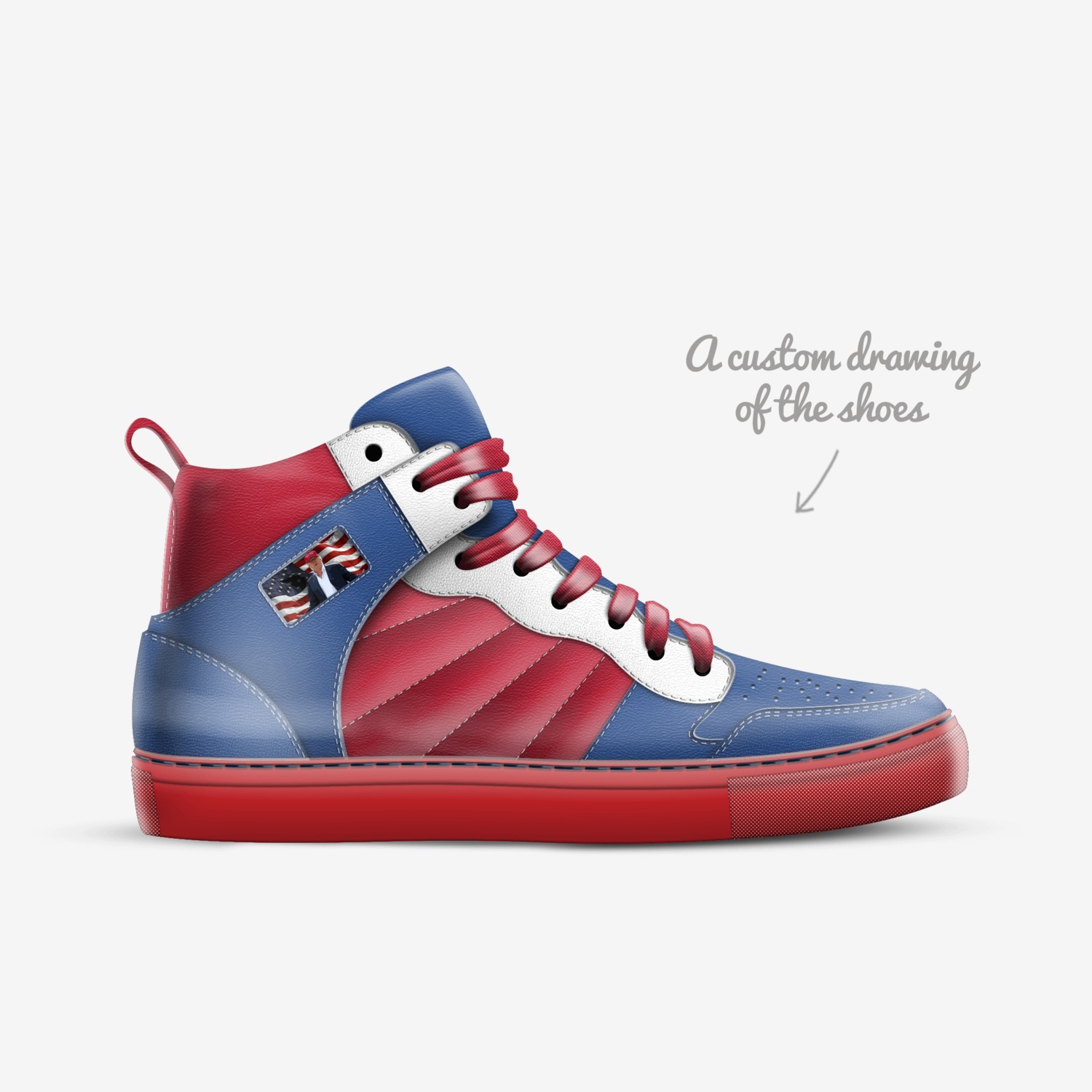 Clemson custom made in Italy shoes by Kevin Young | Sketch view
