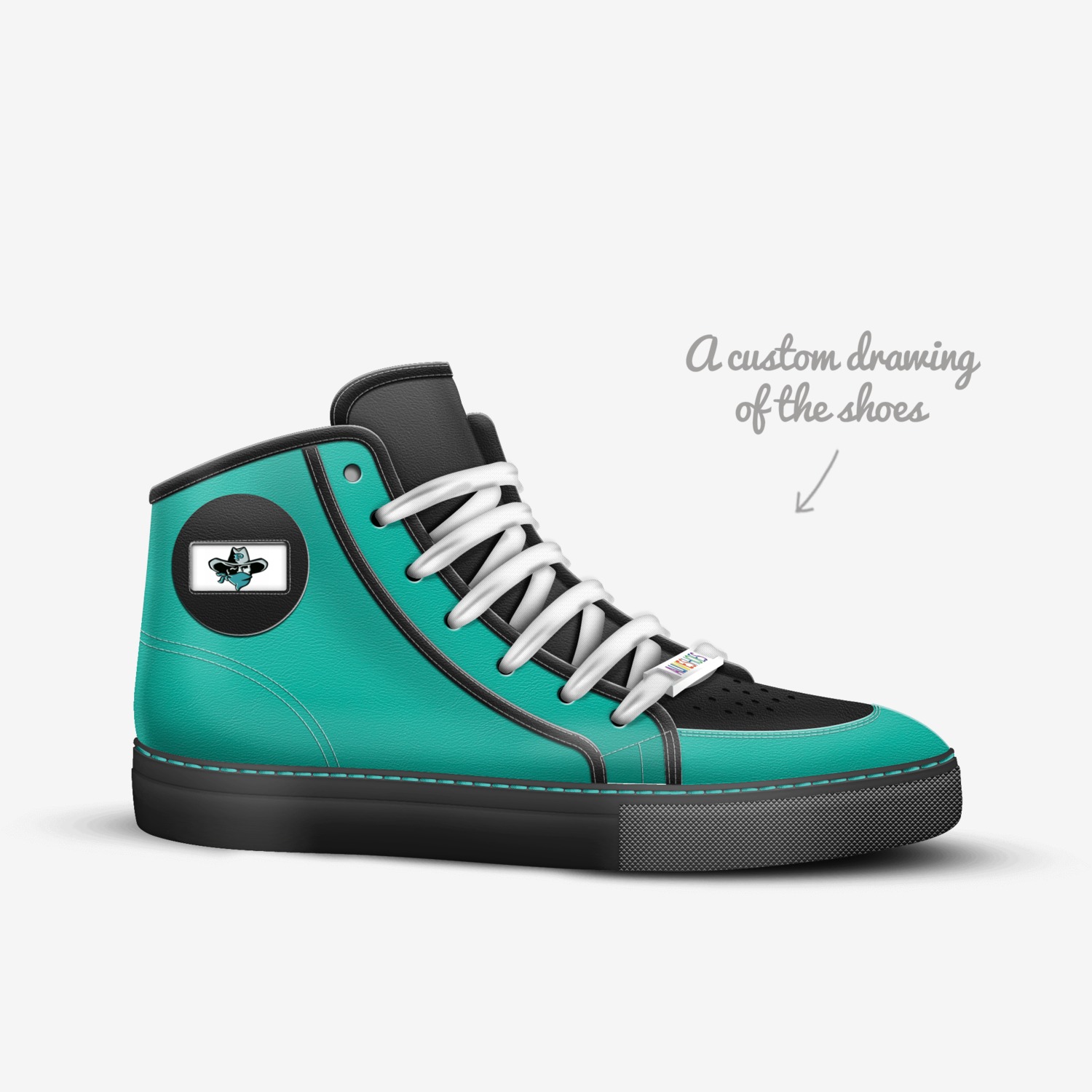 Riders 1 custom made in Italy shoes by Pearlcity Paniolos | Sketch view