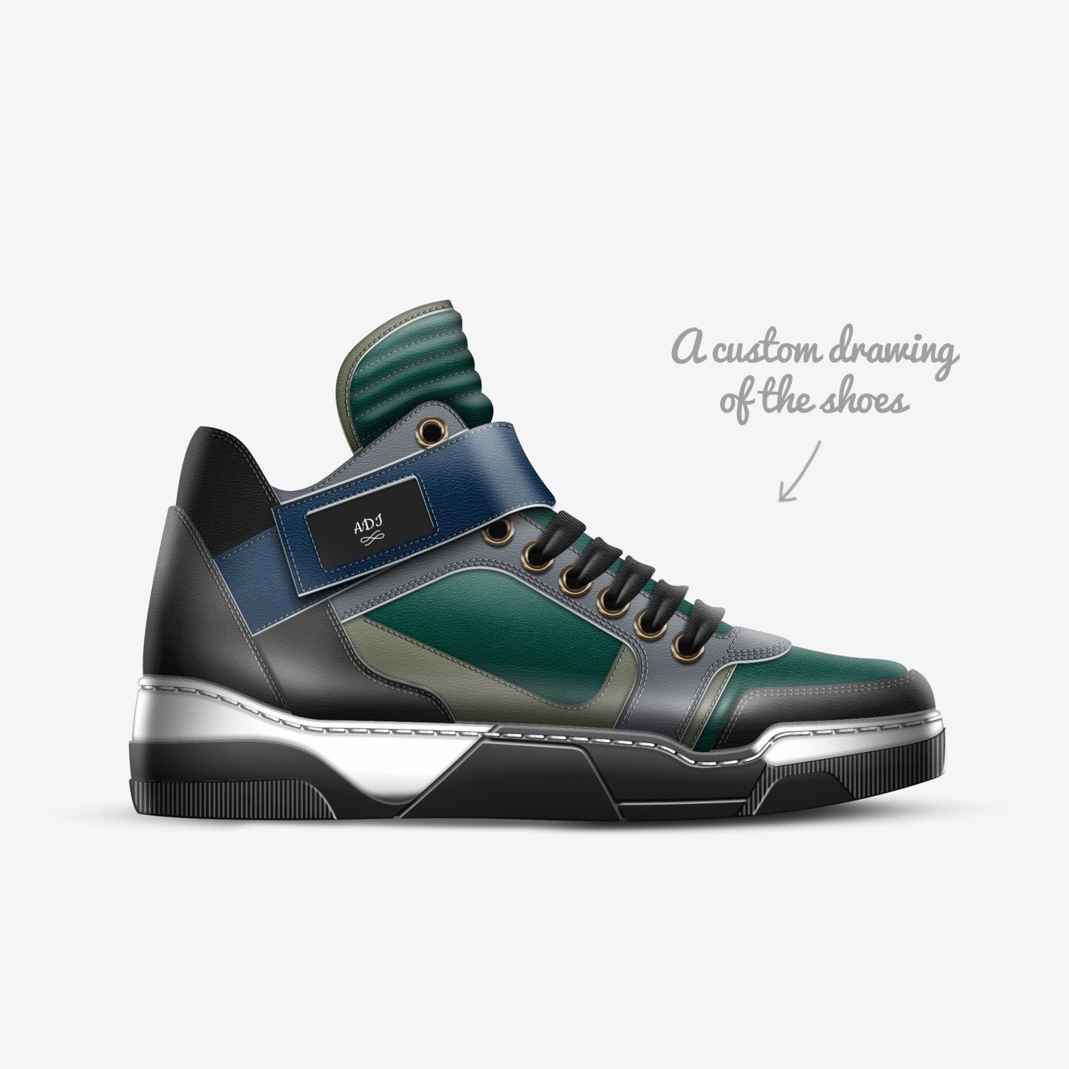 ADI custom made in Italy shoes by Aditya Nair | Sketch view