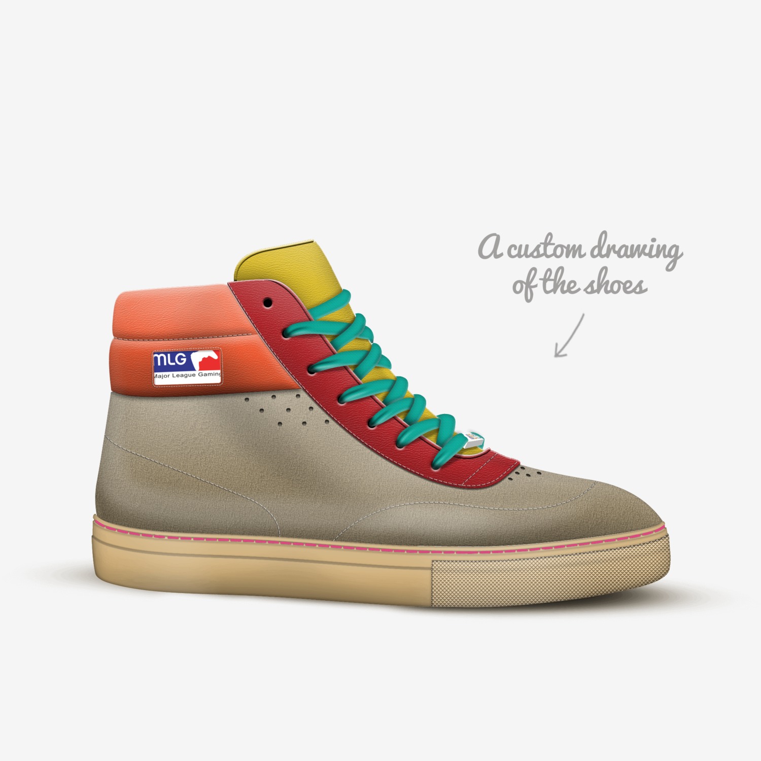 MLG swag custom made in Italy shoes by John Last | Sketch view