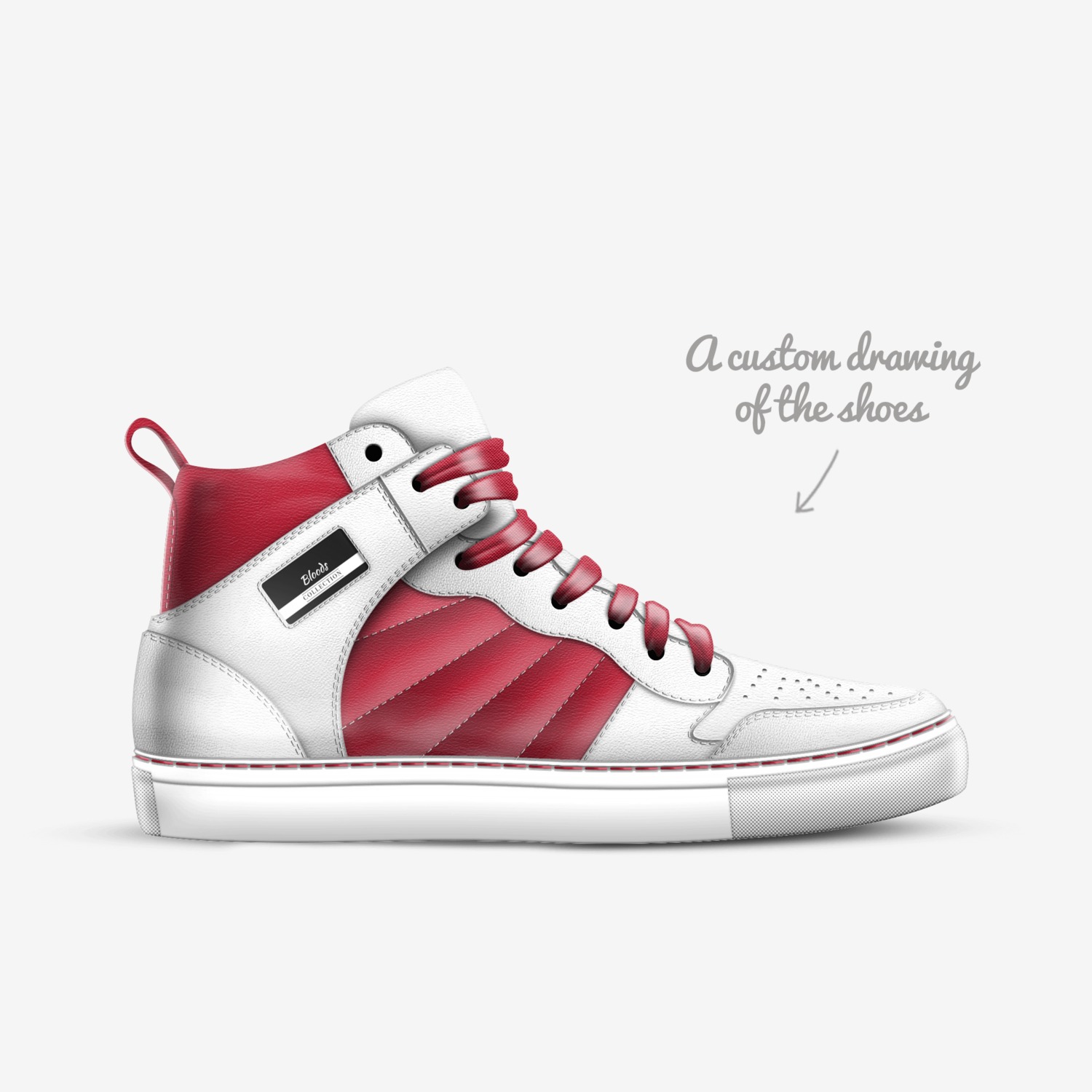Bloods custom made in Italy shoes by Brayden Livingston | Sketch view