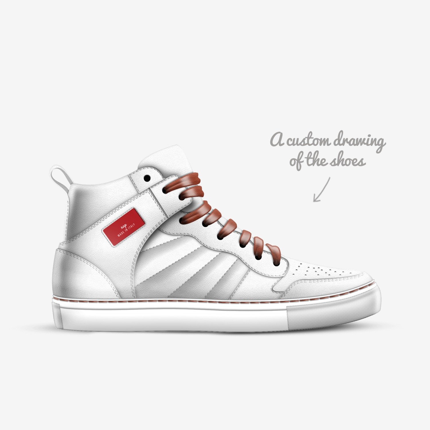 rap custom made in Italy shoes by Erin Redding | Sketch view