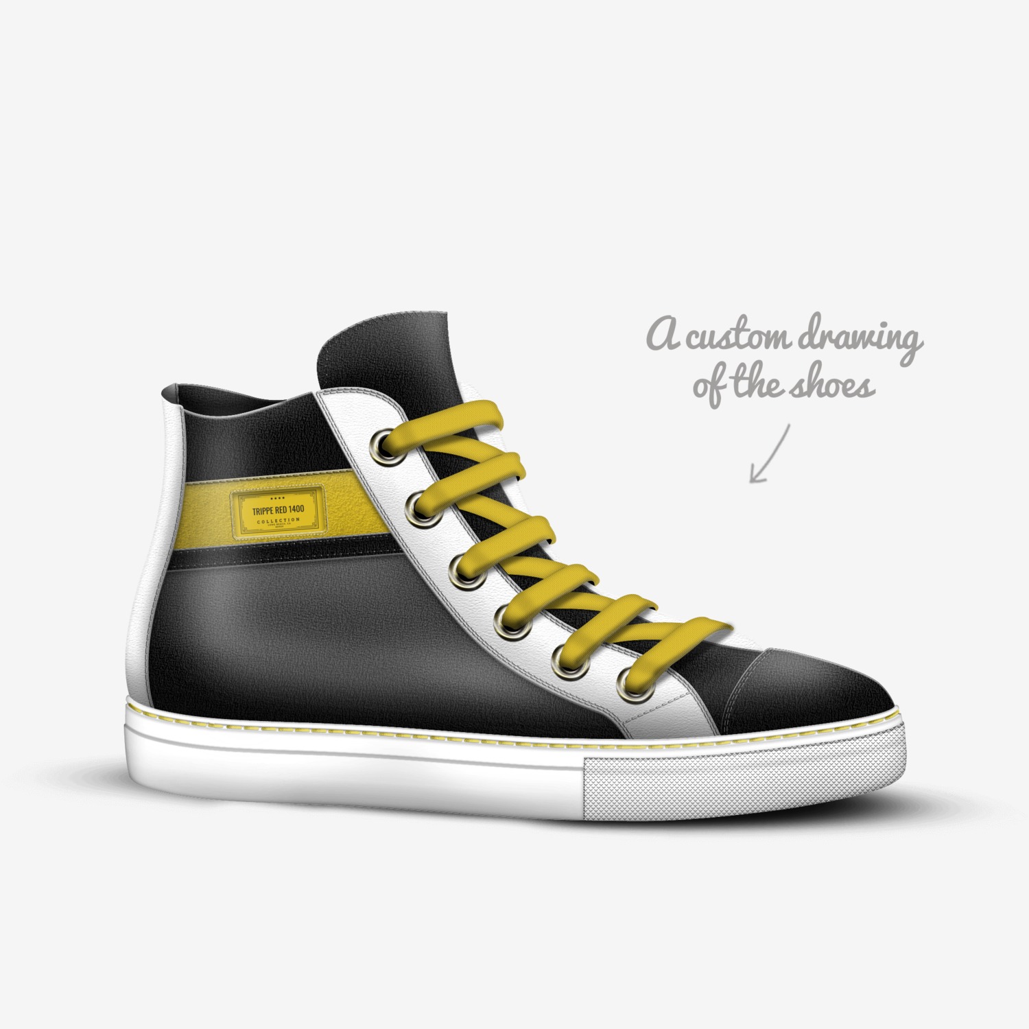 trippe red 1400 custom made in Italy shoes by Javontae Tyquail Huff | Sketch view