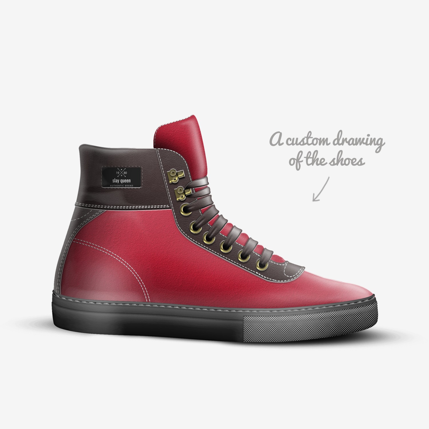 slay queen custom made in Italy shoes by Chelsie Samuels | Sketch view