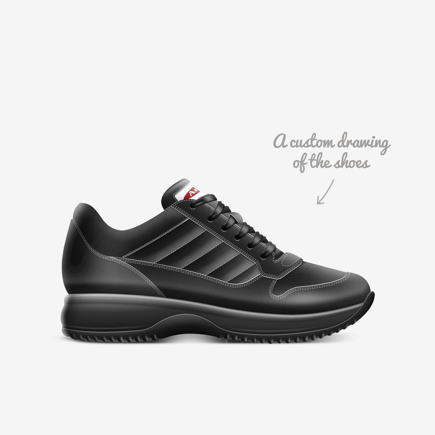 Arthlete custom made in Italy shoes by Benjamin Grant | Sketch view