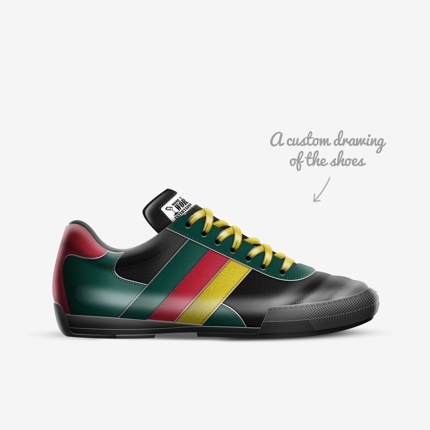 PRIDE custom made in Italy shoes by Larry Demarcus Hill | Sketch view