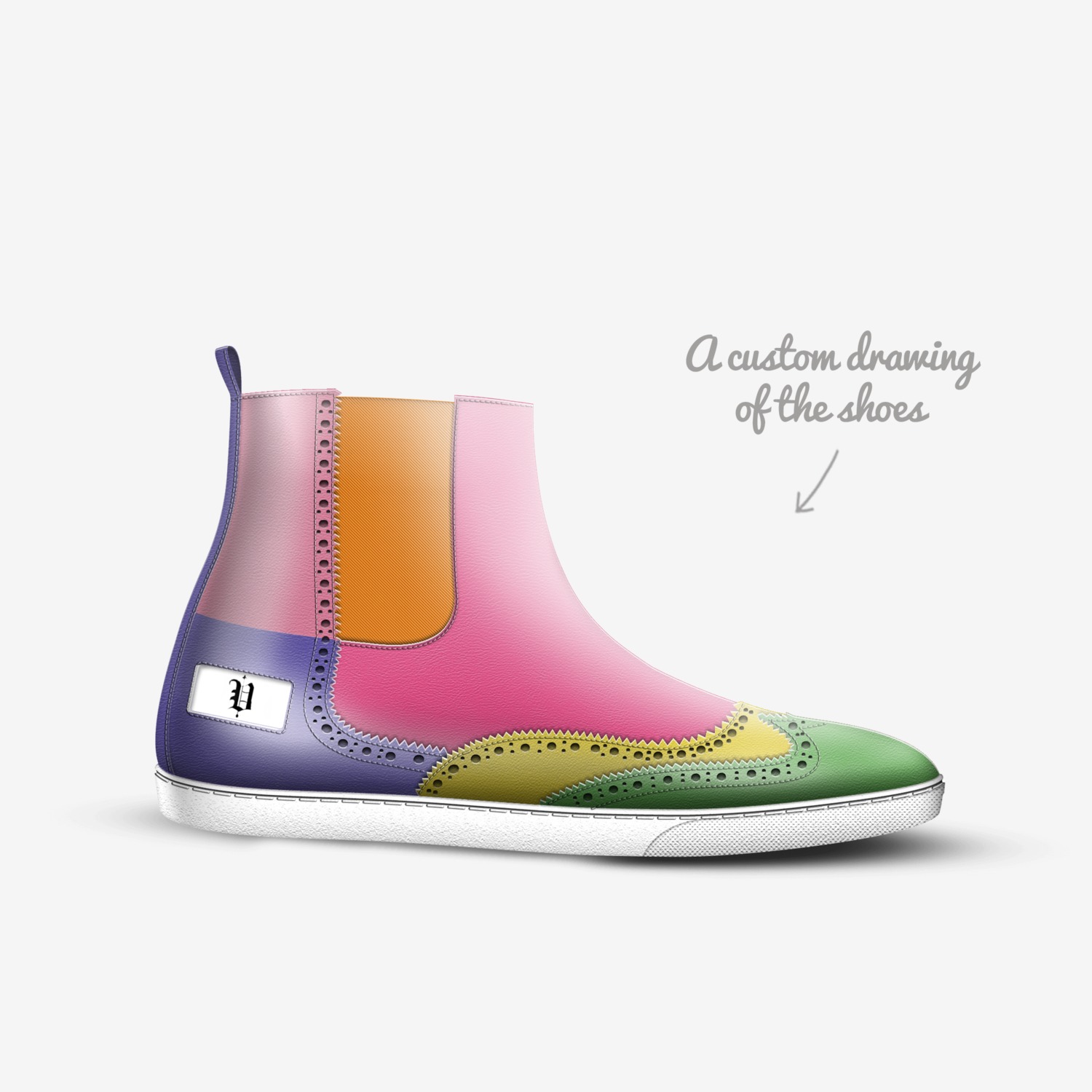 vics peace custom made in Italy shoes by Brayden Murphy | Sketch view