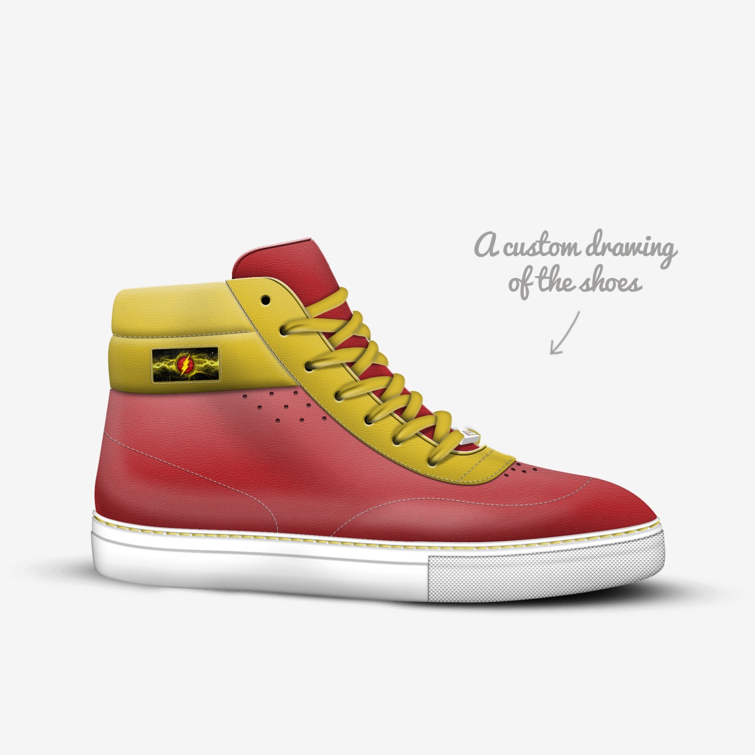 Barry Allen custom made in Italy shoes by Brittyn | Sketch view