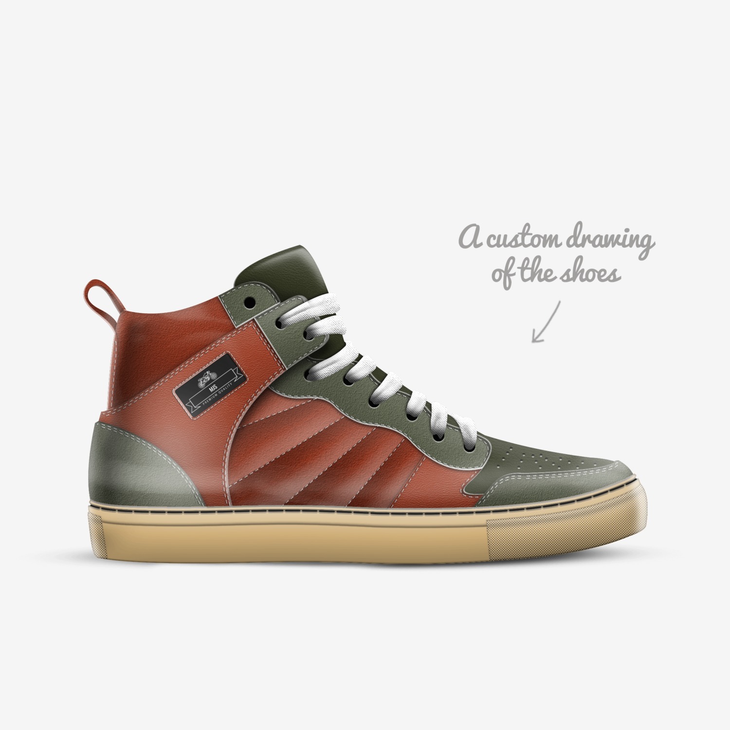 MJs custom made in Italy shoes by Mia J | Sketch view