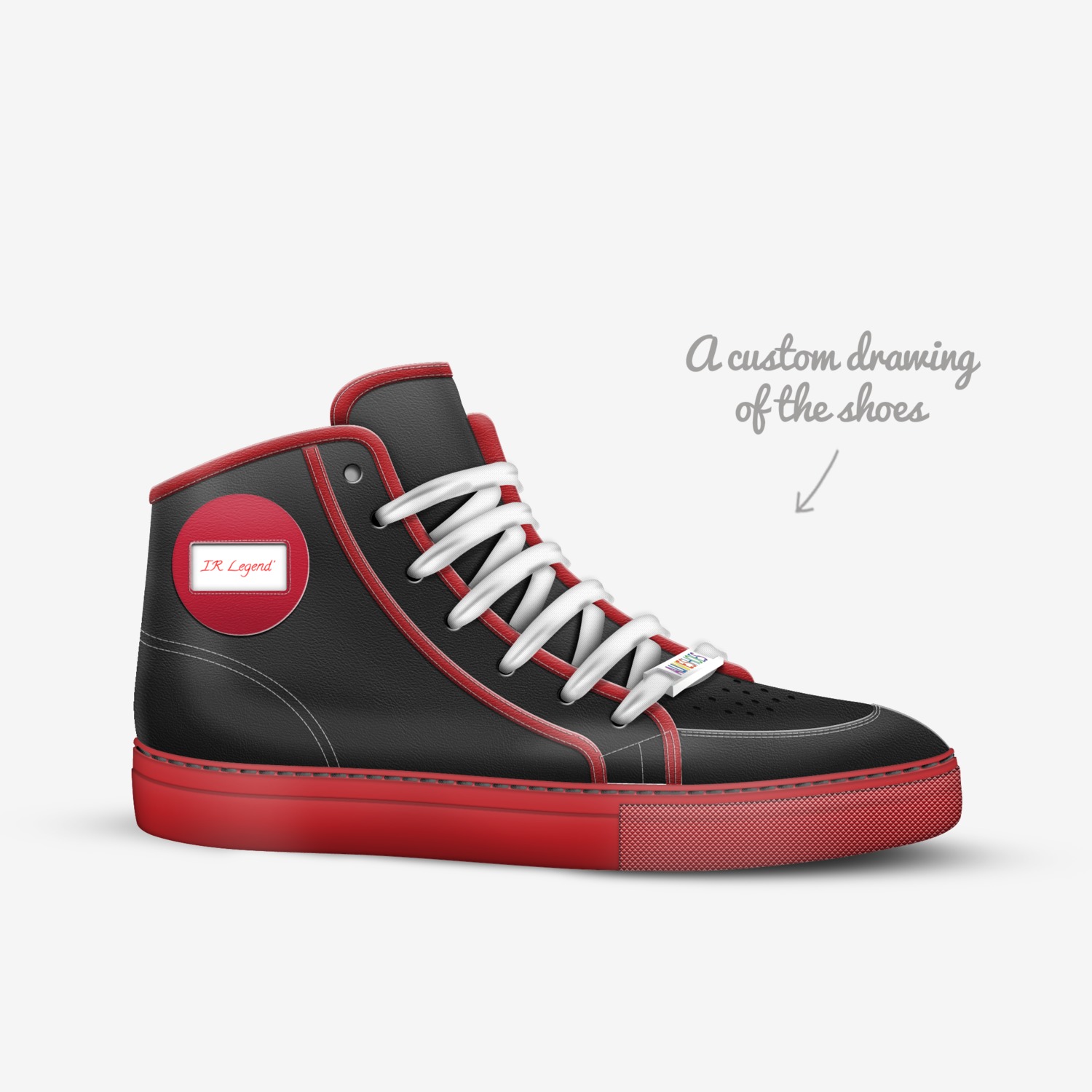 IR Legend's custom made in Italy shoes by Isaac Richards | Sketch view
