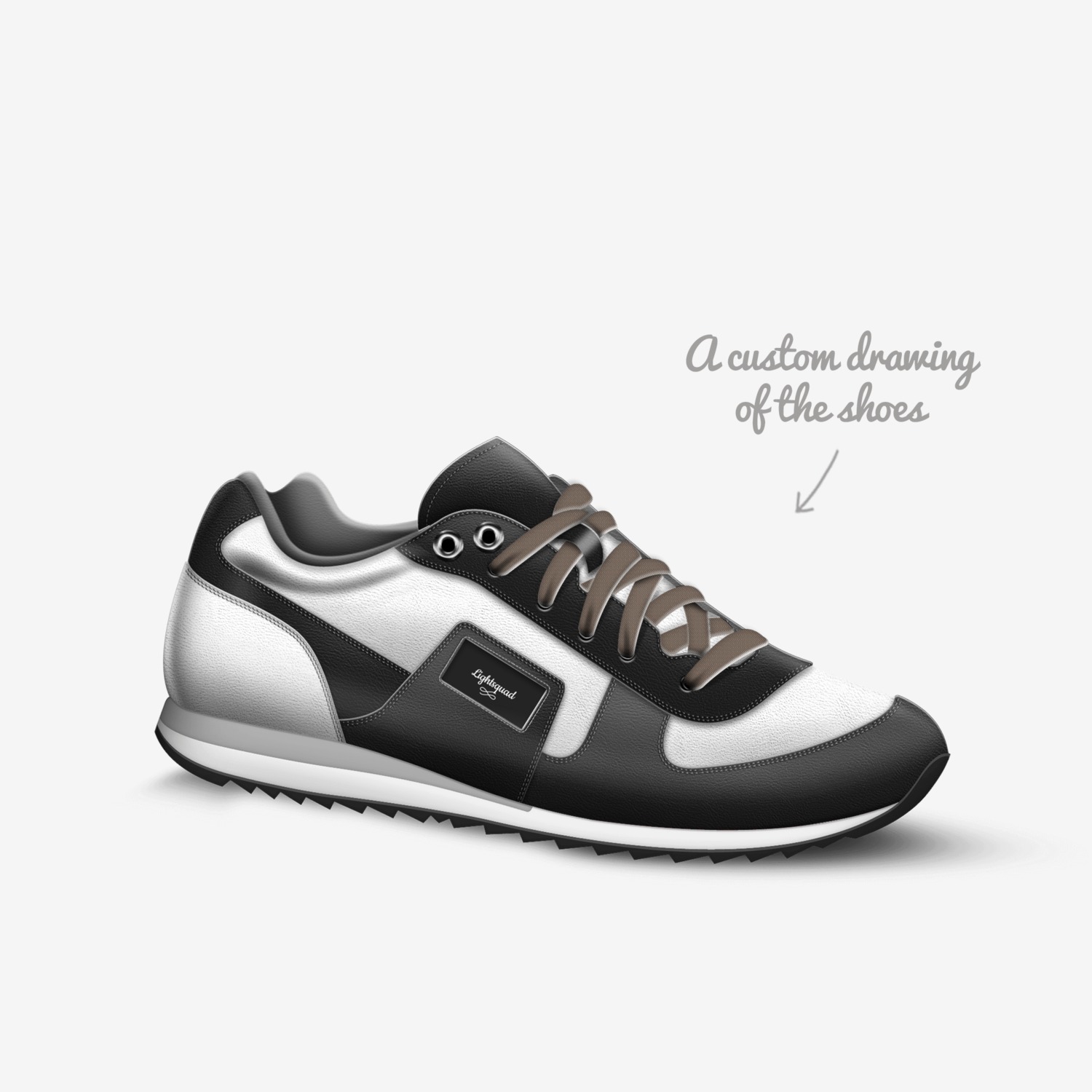 Lightsquad custom made in Italy shoes by David vandelft | Sketch view