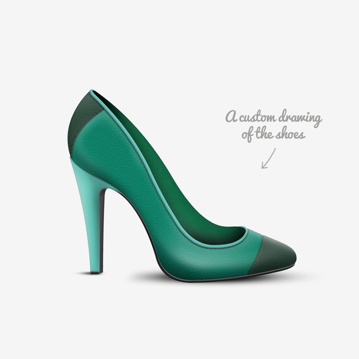 Erin custom made in Italy shoes by Erin Thomas | Sketch view