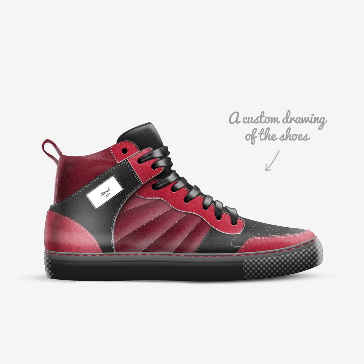 Ahmed custom made in Italy shoes by Ahmed Cassoo | Sketch view
