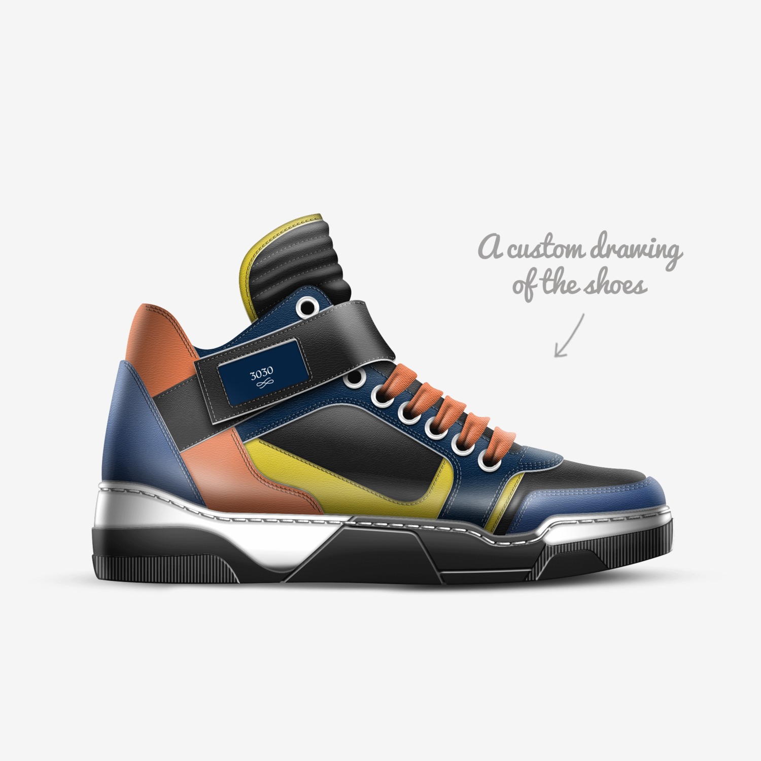 3030 custom made in Italy shoes by Curtis Davis | Sketch view