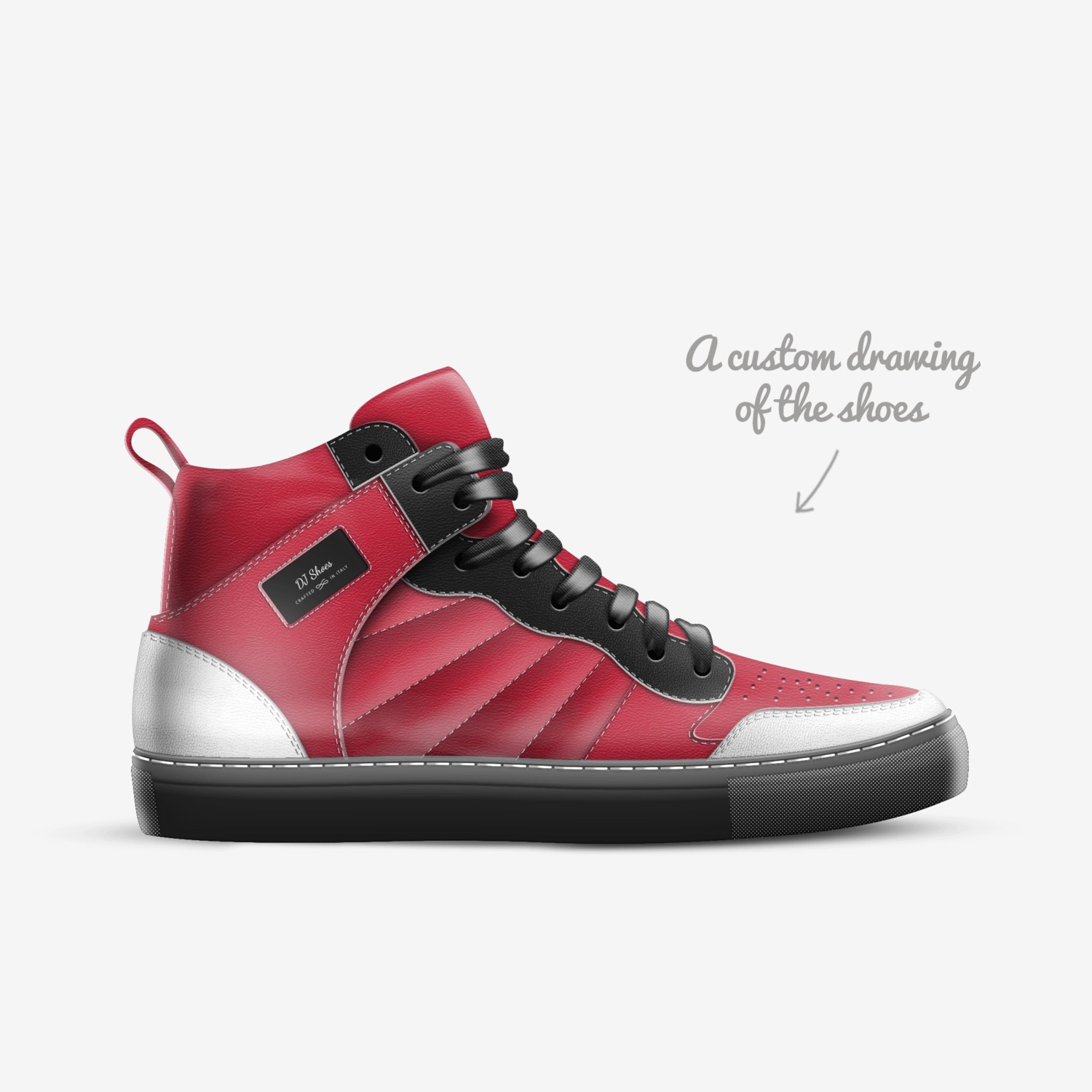 DJ Shoes custom made in Italy shoes by Dj Big Guy | Sketch view