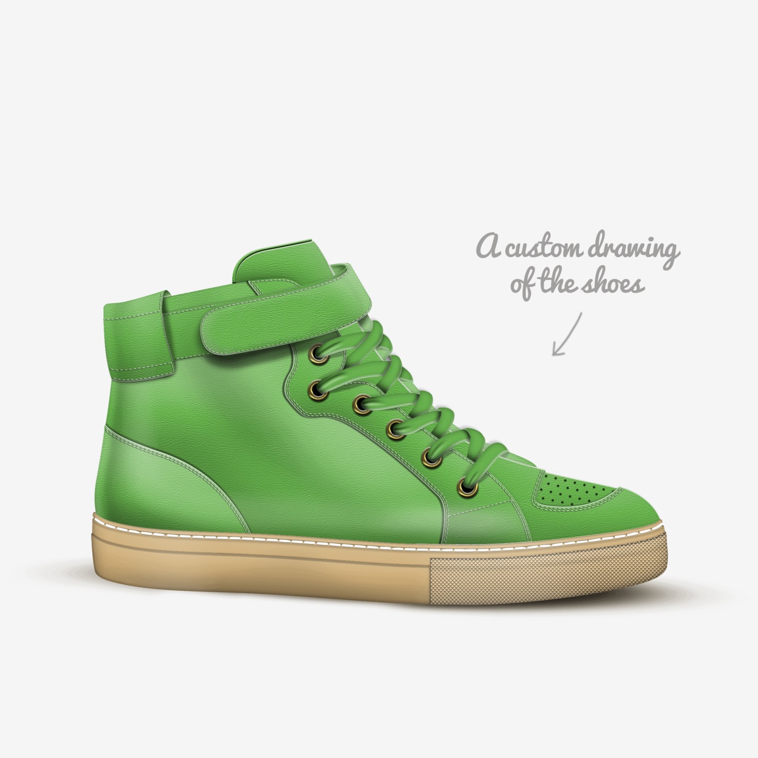grass  custom made in Italy shoes by Hello | Sketch view