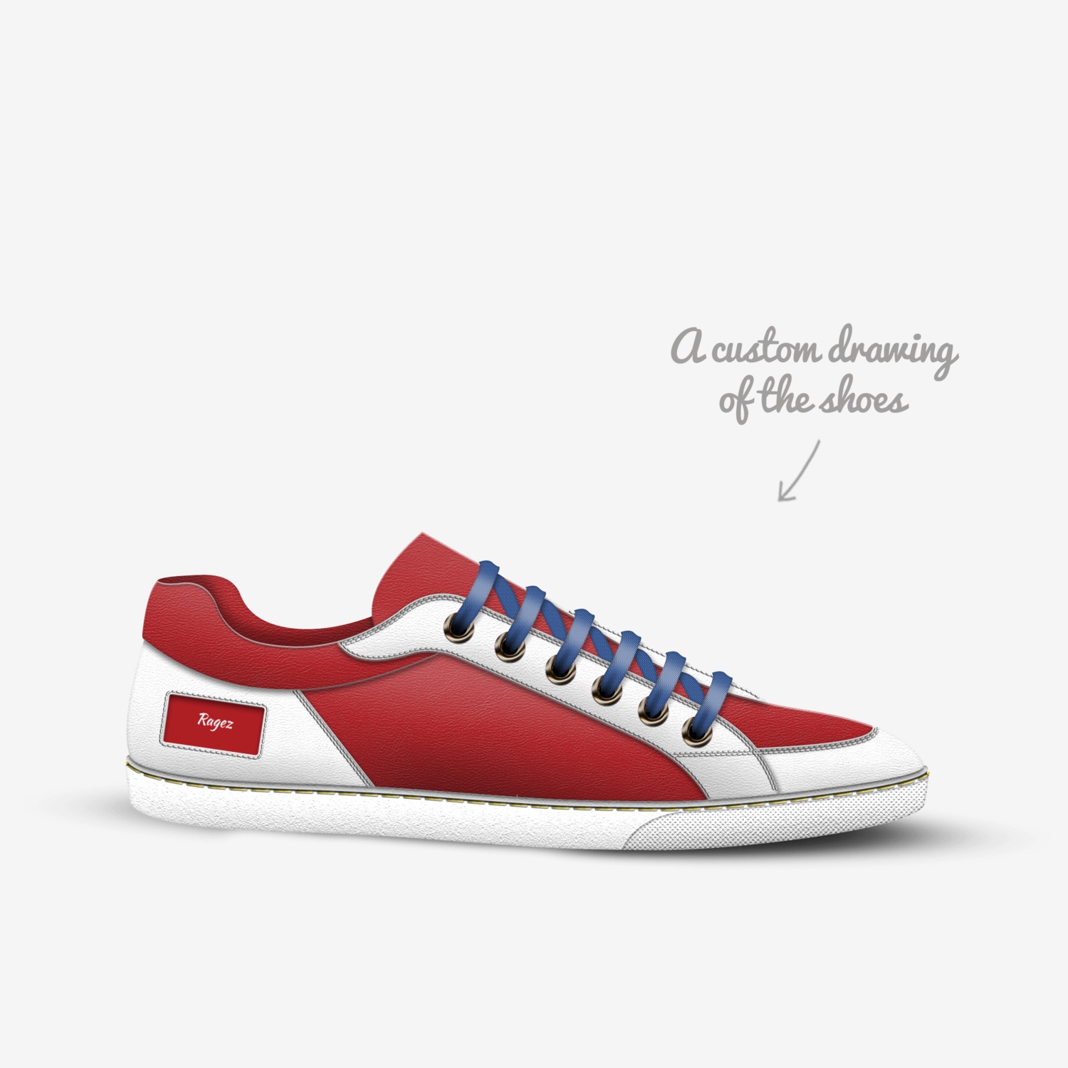 Ragez custom made in Italy shoes by Rage | Sketch view