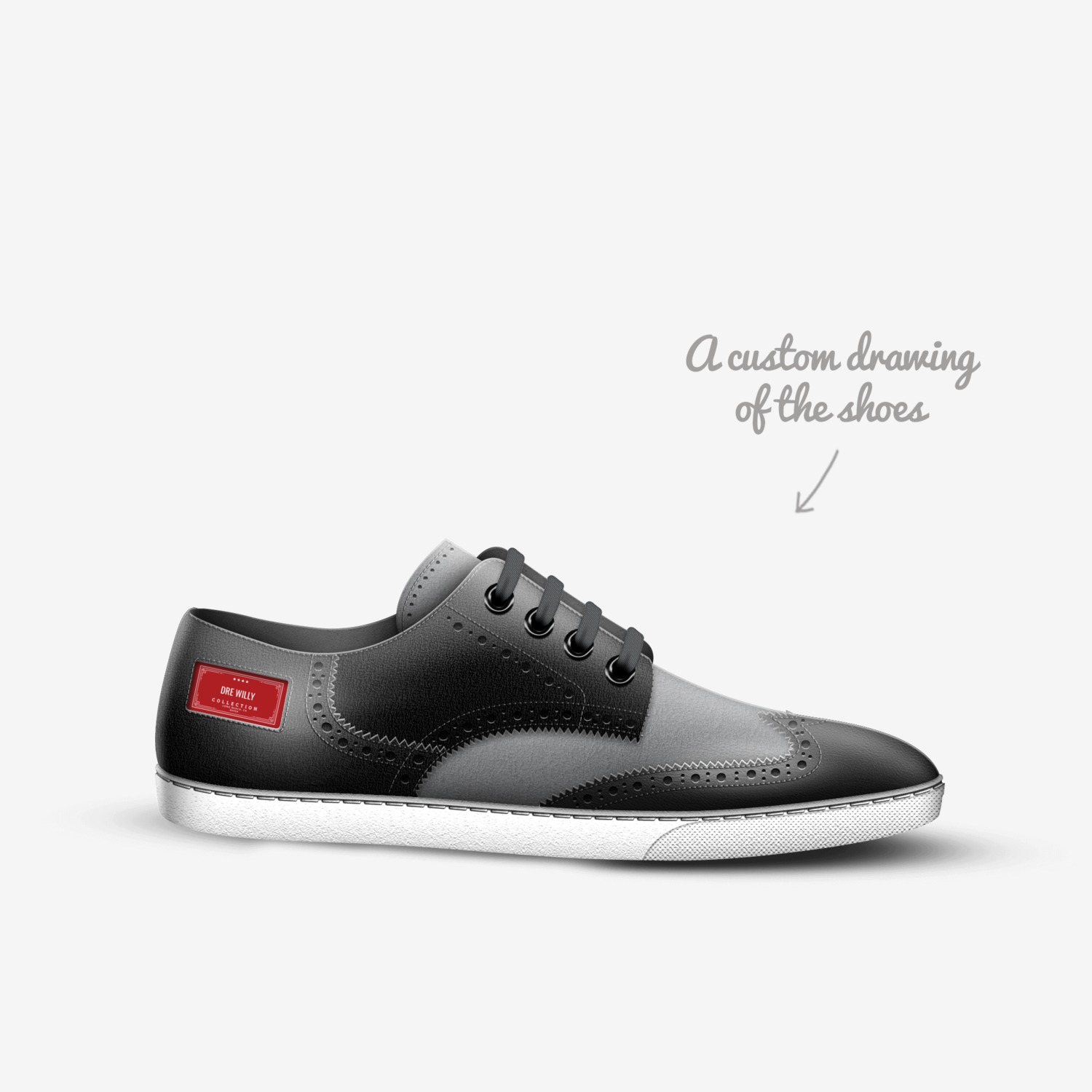Dre willy custom made in Italy shoes by Andre Willis | Sketch view