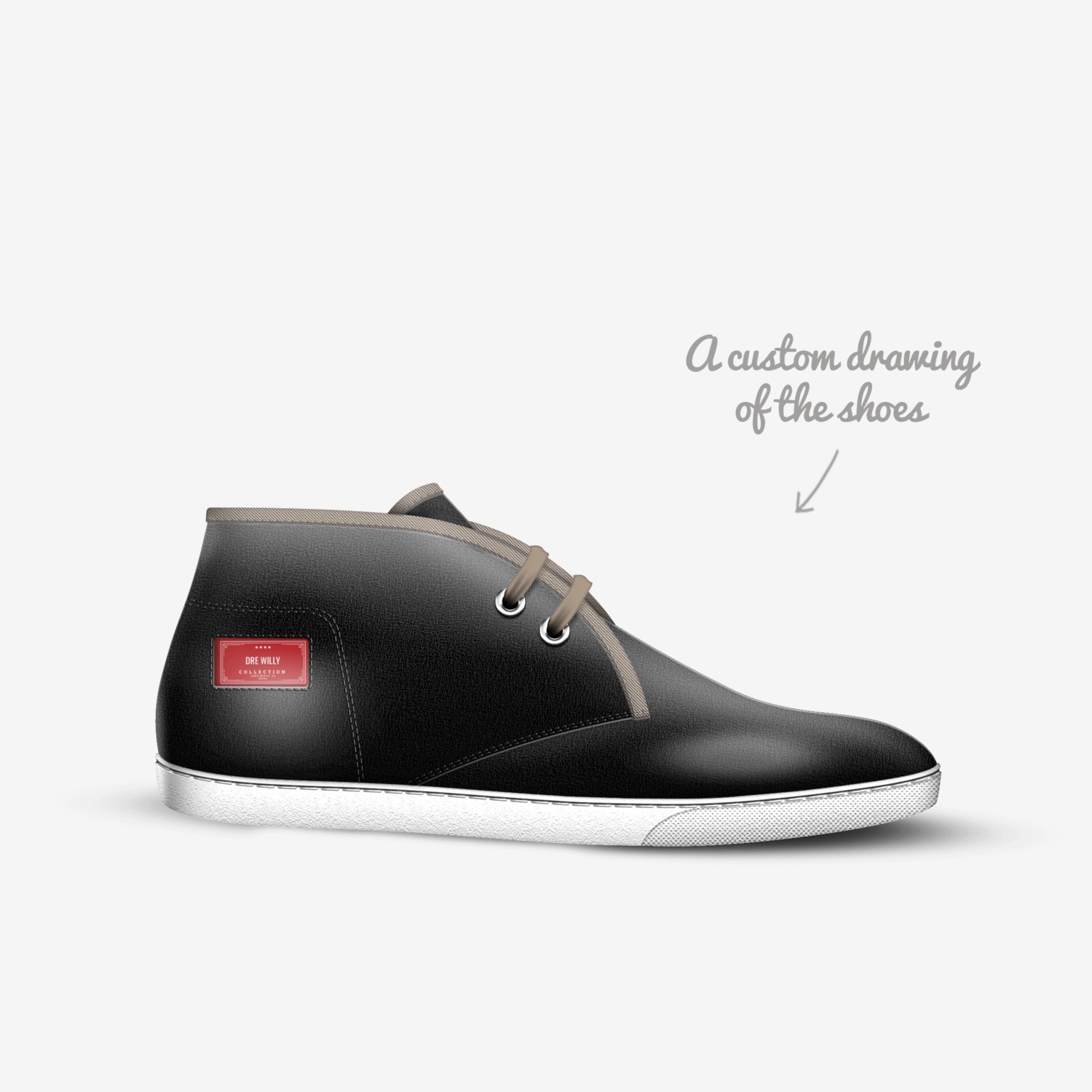 Dre willy custom made in Italy shoes by Andre Willis | Sketch view