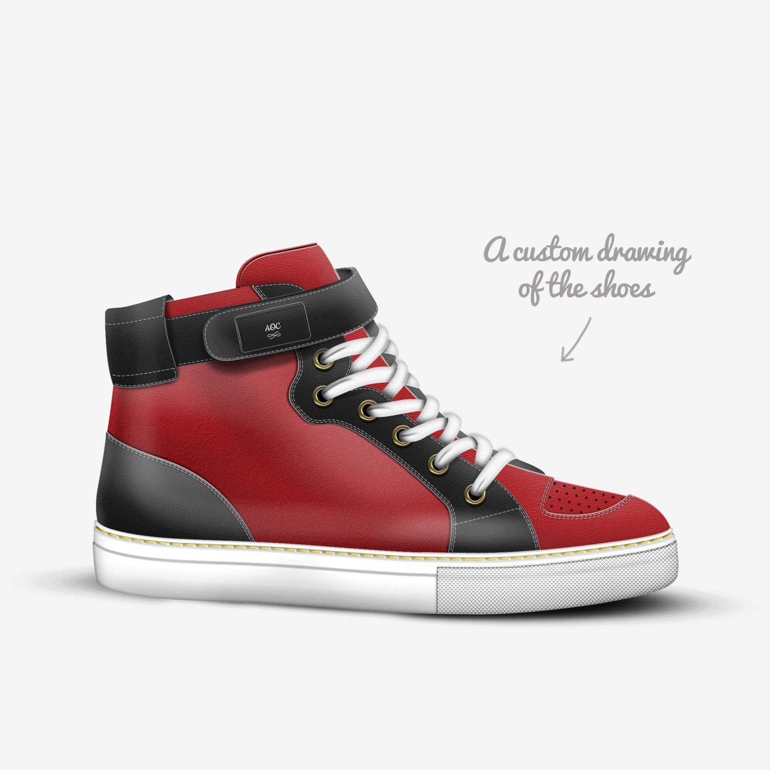 AOC custom made in Italy shoes by Tre Younger | Sketch view