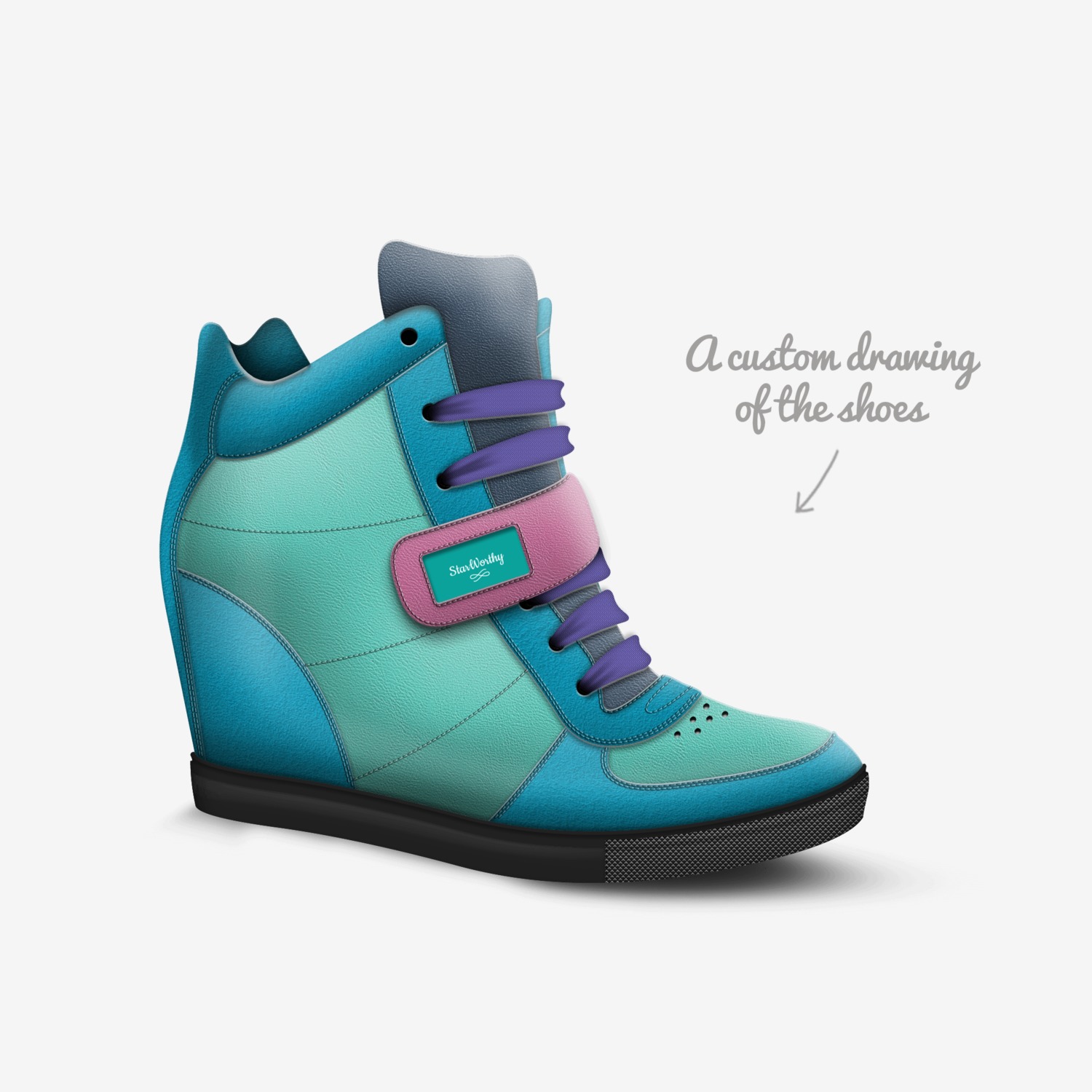 StarWorthy custom made in Italy shoes by Liliana M | Sketch view