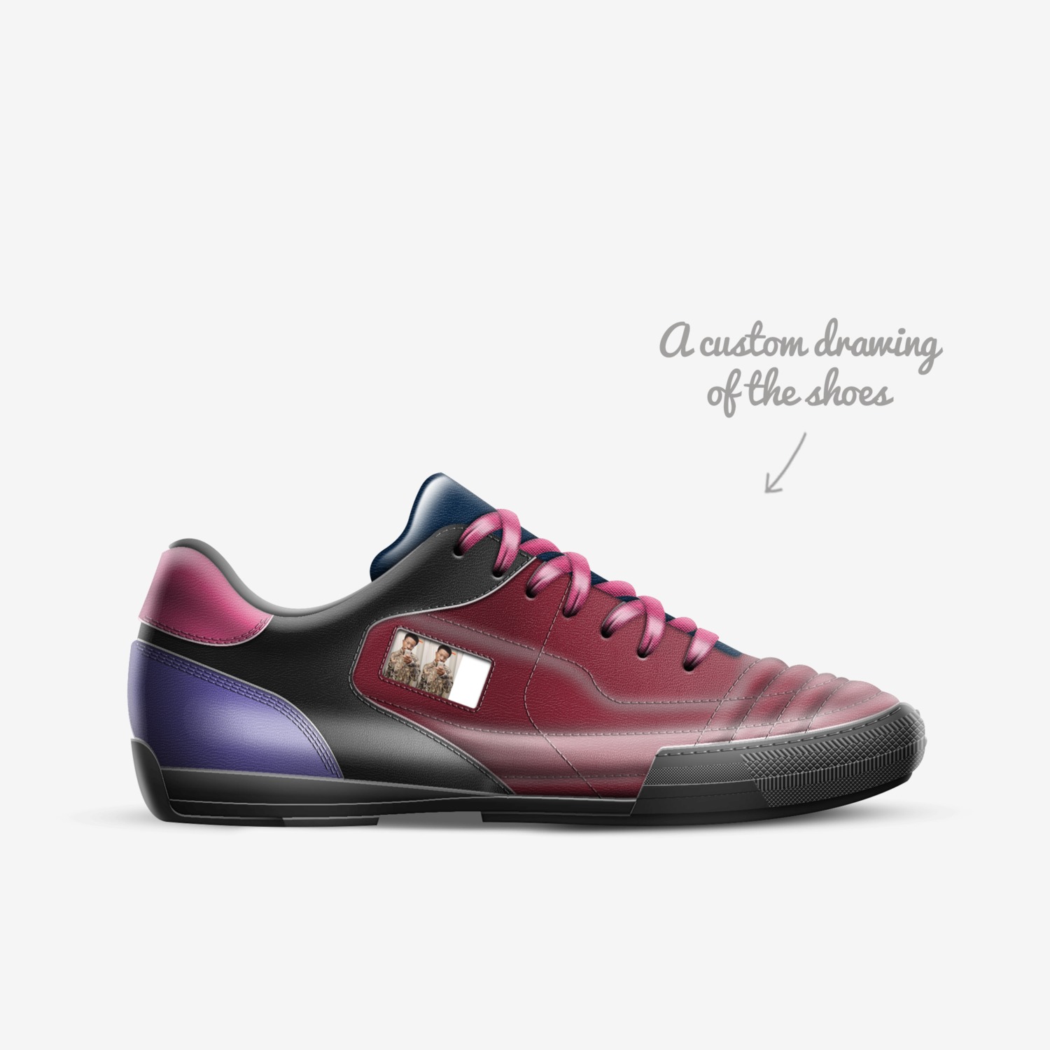 Nba Nod custom made in Italy shoes by Nyghel | Sketch view