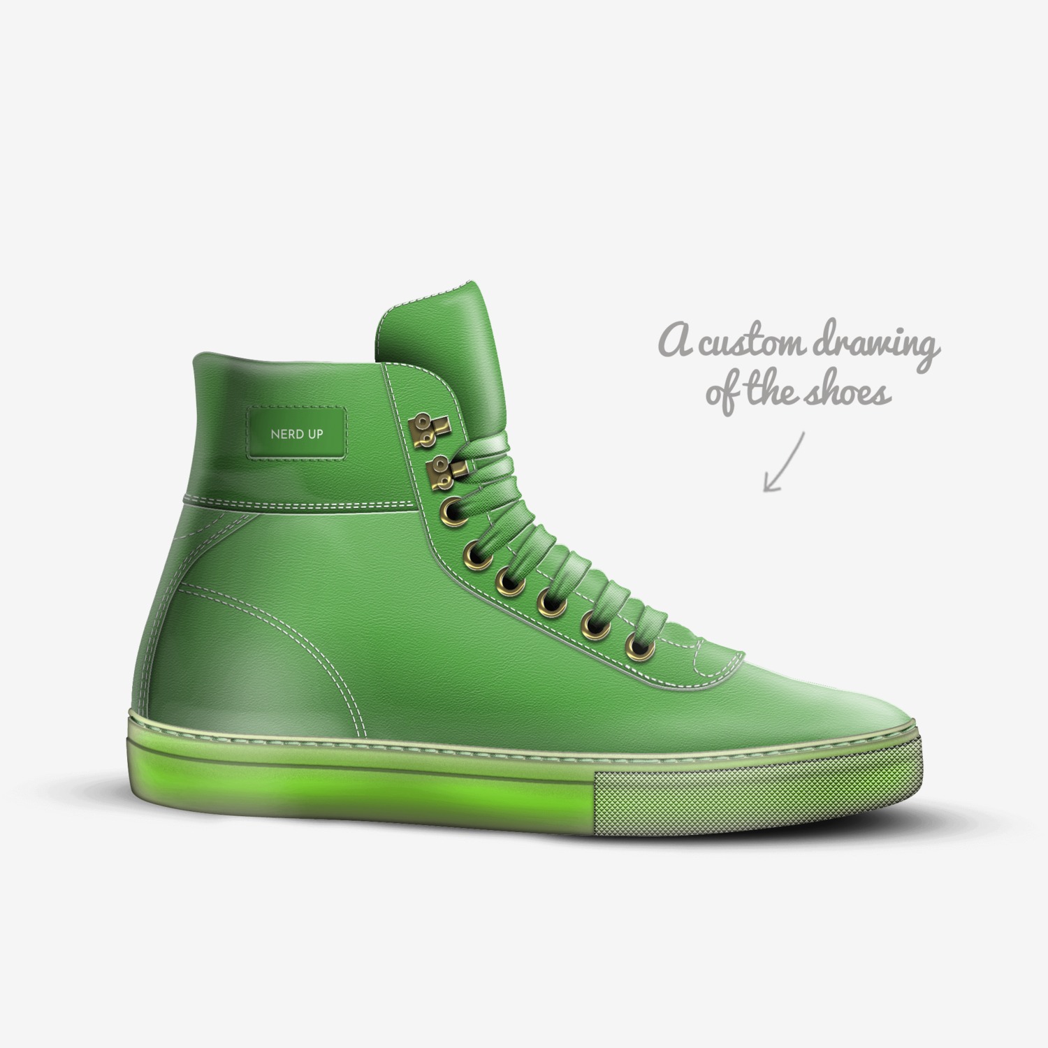 NERD UP custom made in Italy shoes by Eman Tha Profezzor | Sketch view
