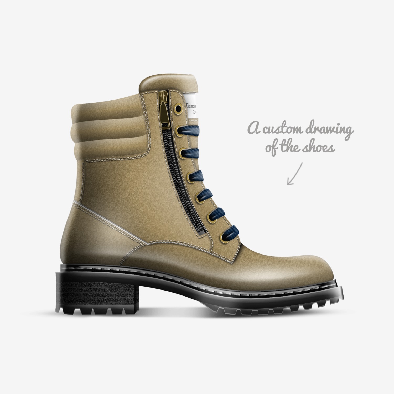 Diamond  shoes custom made in Italy shoes by Kieshakhoir | Sketch view