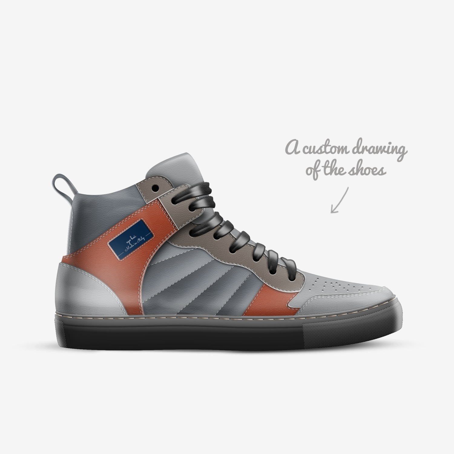 ego boi custom made in Italy shoes by Nice Men | Sketch view