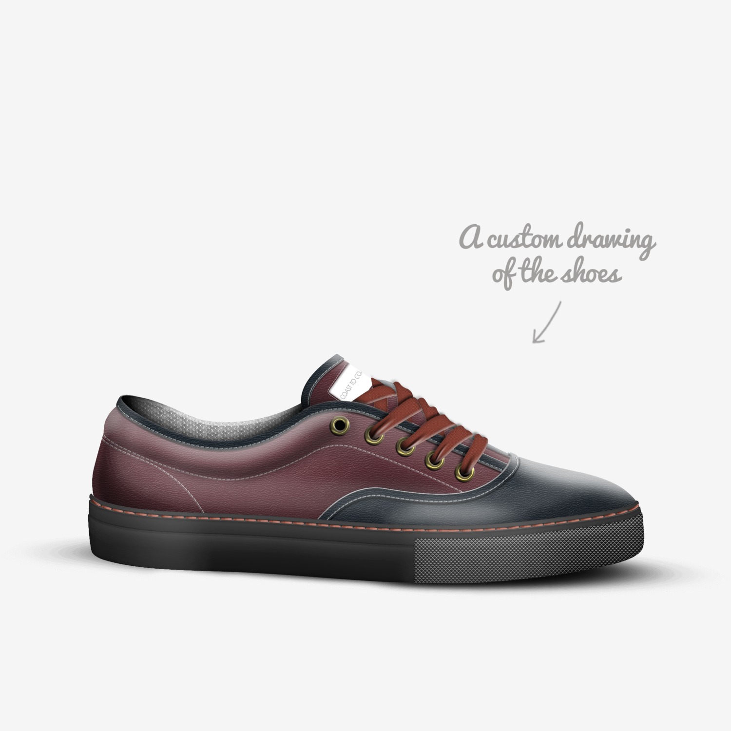 coast to coast custom made in Italy shoes by Barnaby Riste-smith | Sketch view