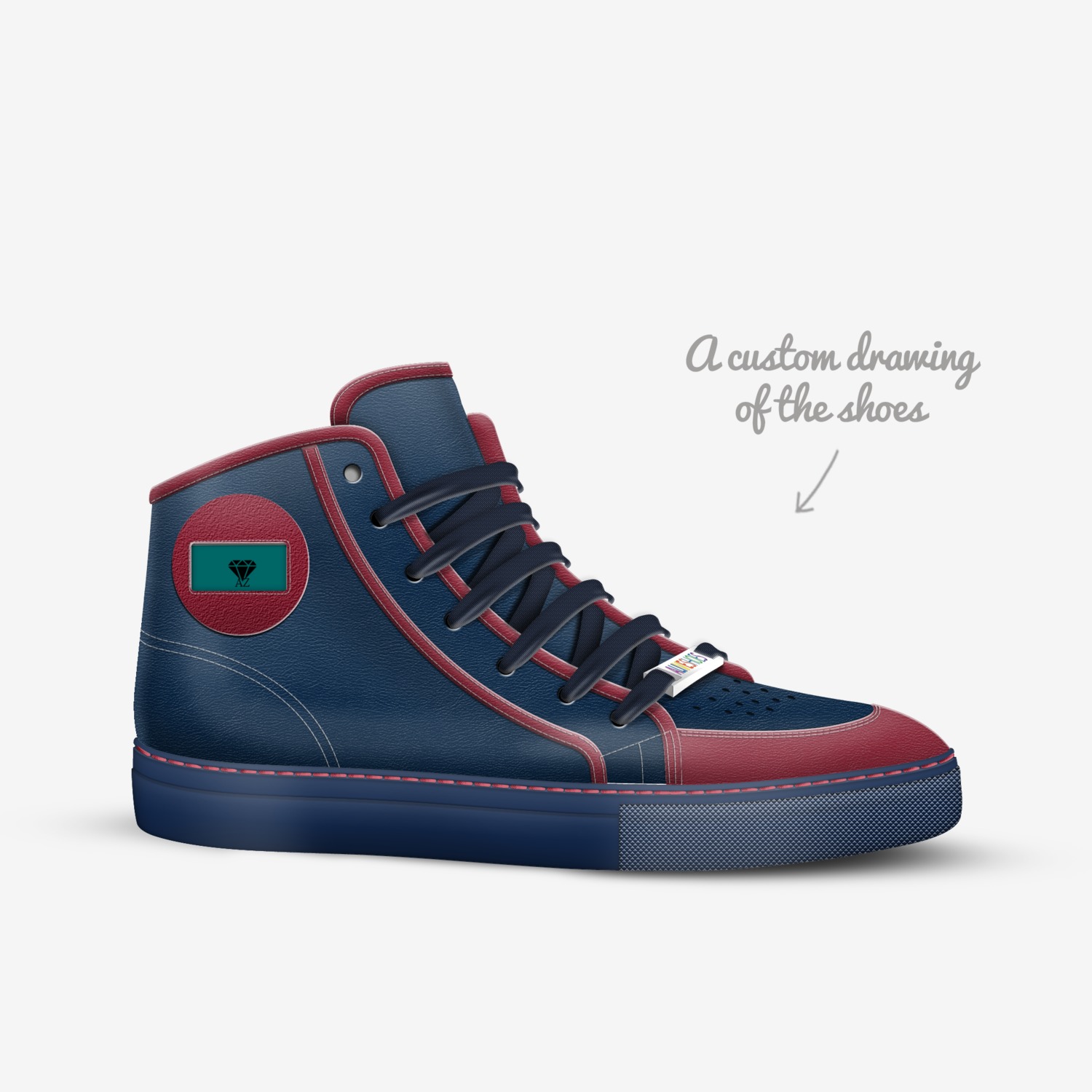 Azeb custom made in Italy shoes by Feven Semere | Sketch view