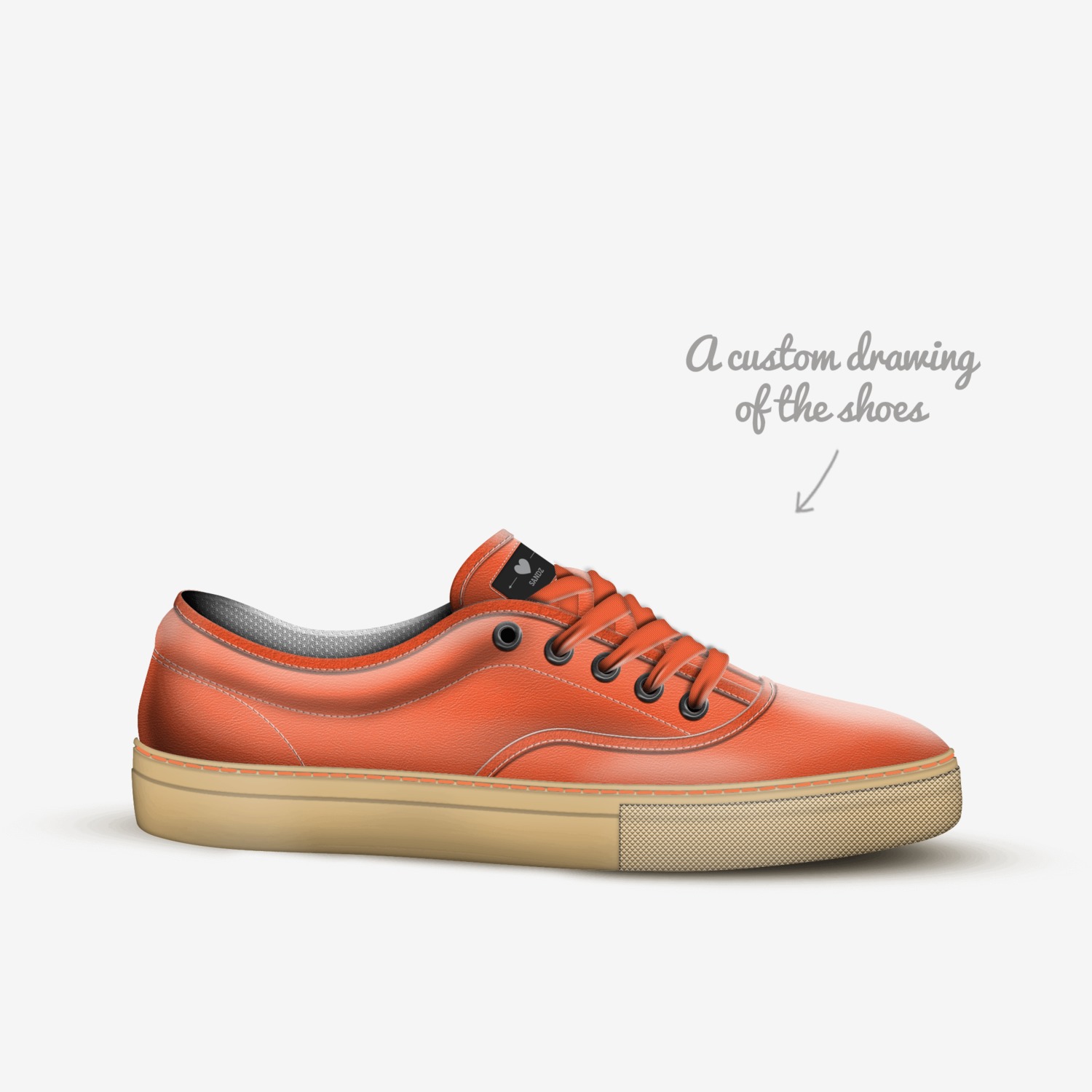 SANDZ custom made in Italy shoes by Donatella Luckett | Sketch view