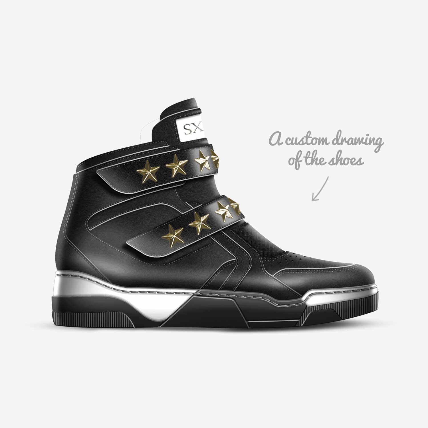SXXI Blackstar custom made in Italy shoes by Society 21 | Sketch view